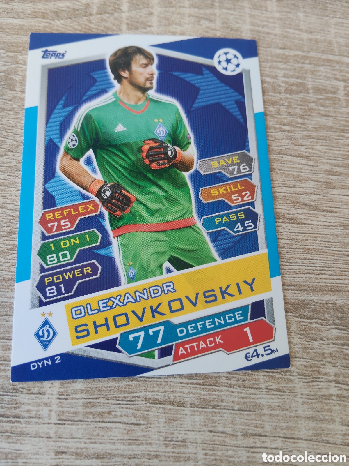 Football Stickers: Topps match attax champions league 2016 2017 16 17 DYN 2 Olexandr Shovkovskiy Dynamo de Kiev