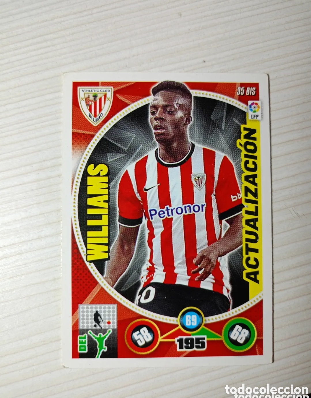 Cromos de Futebol: ADRENALYN. LIGA 2014-2015 (ATHLETIC) N&deg;35 BIS. WILLIAMS / ACTUALIZACI&Oacute;N