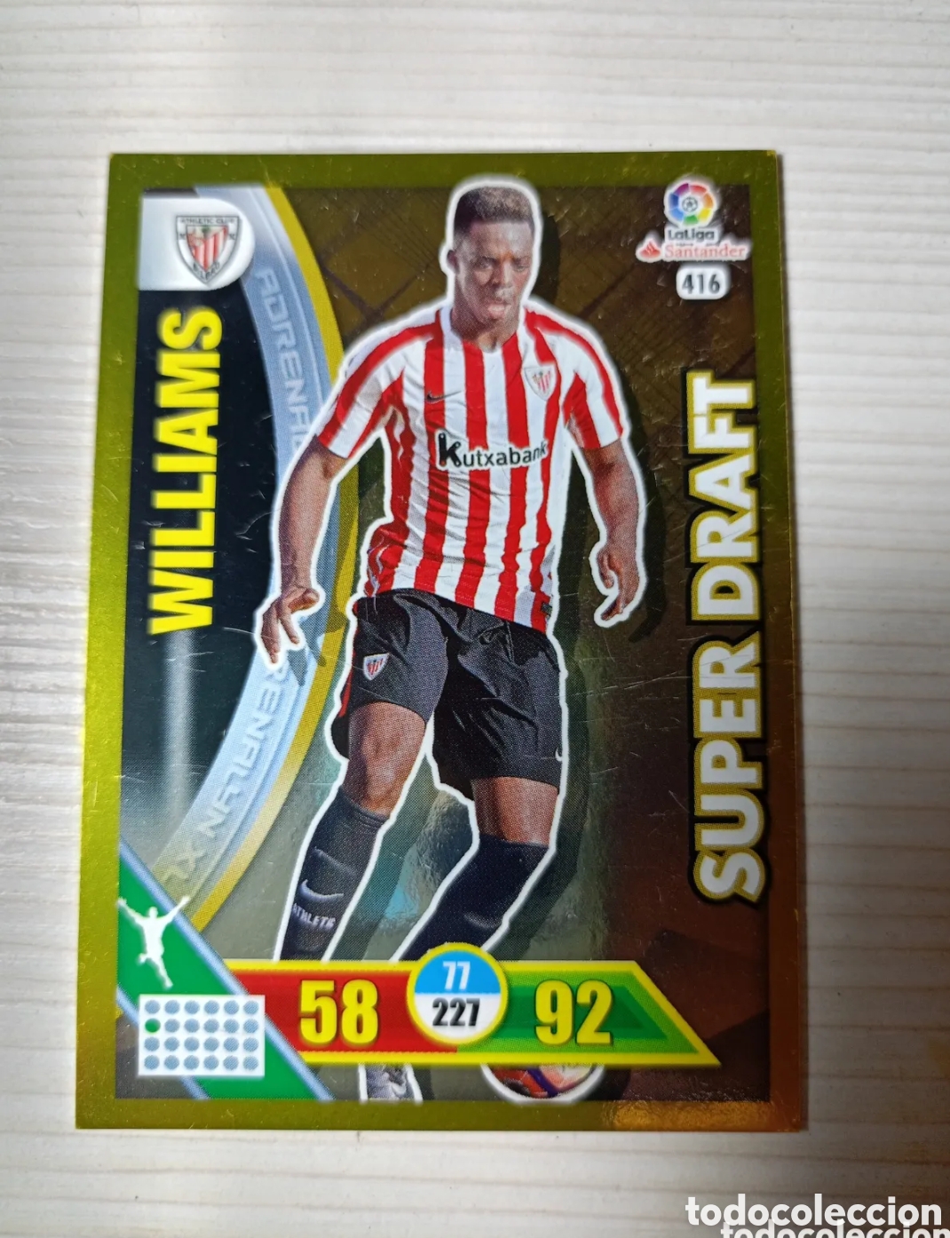 Cromos de Futebol: WILLIAMS N&ordm; 416 (ATHLETIC CLUB BILBAO) SUPER DRAFT - CROMO CARD ADRENALYN PANINI 2016 2017 16 17