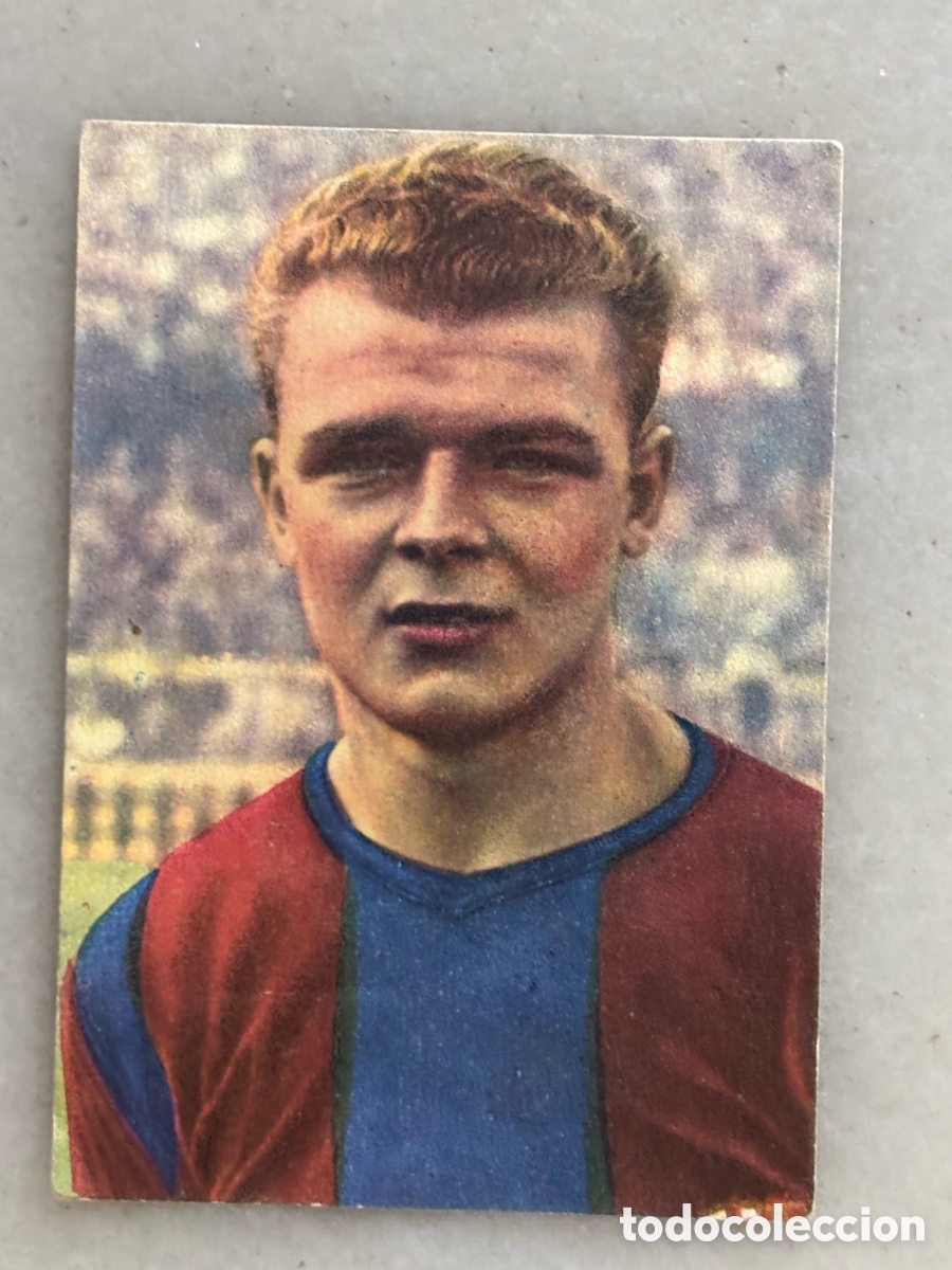 Fu&szlig;ball-Sticker: Cromo f&uacute;tbol Kubala Rookie f&uacute;tbol club, Barcelona, publicidad chocolates Dulcinea 1951