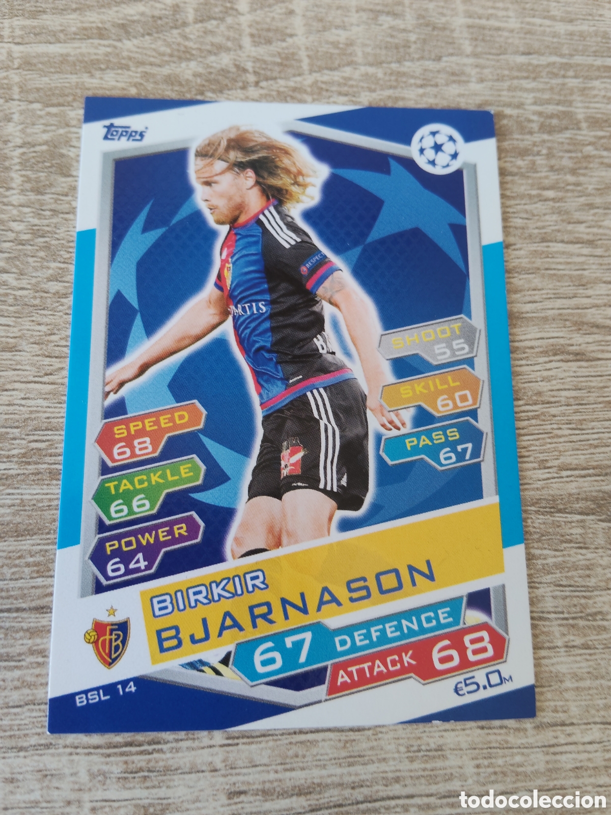Cromos de f&uacute;tbol: Topps match attax champions league 2016 2017 16 17 BSL 14 Birkir Bjarnason Basilea