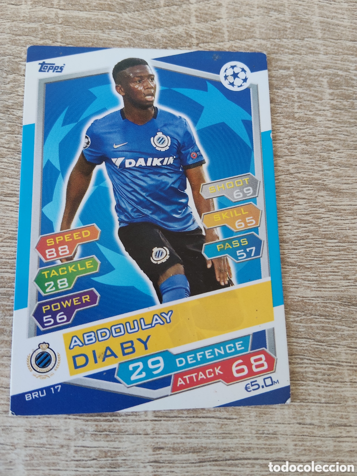 Cromos de f&uacute;tbol: Topps match attax champions league 2016 2017 16 17 BRU 17 Abdoulay Diaby Brujas