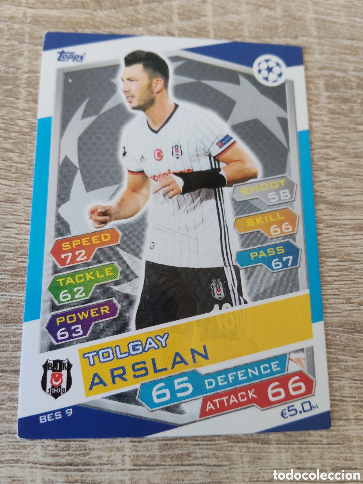Cromos de f&uacute;tbol: Topps match attax champions league 2016 2017 16 17 BES 9 Tolgay Arslan Besiktas