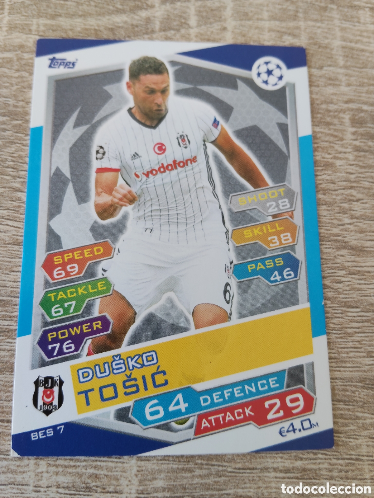 Football Stickers: Topps match attax champions league 2016 2017 16 17 BES 7 Dusko Tosic Besiktas
