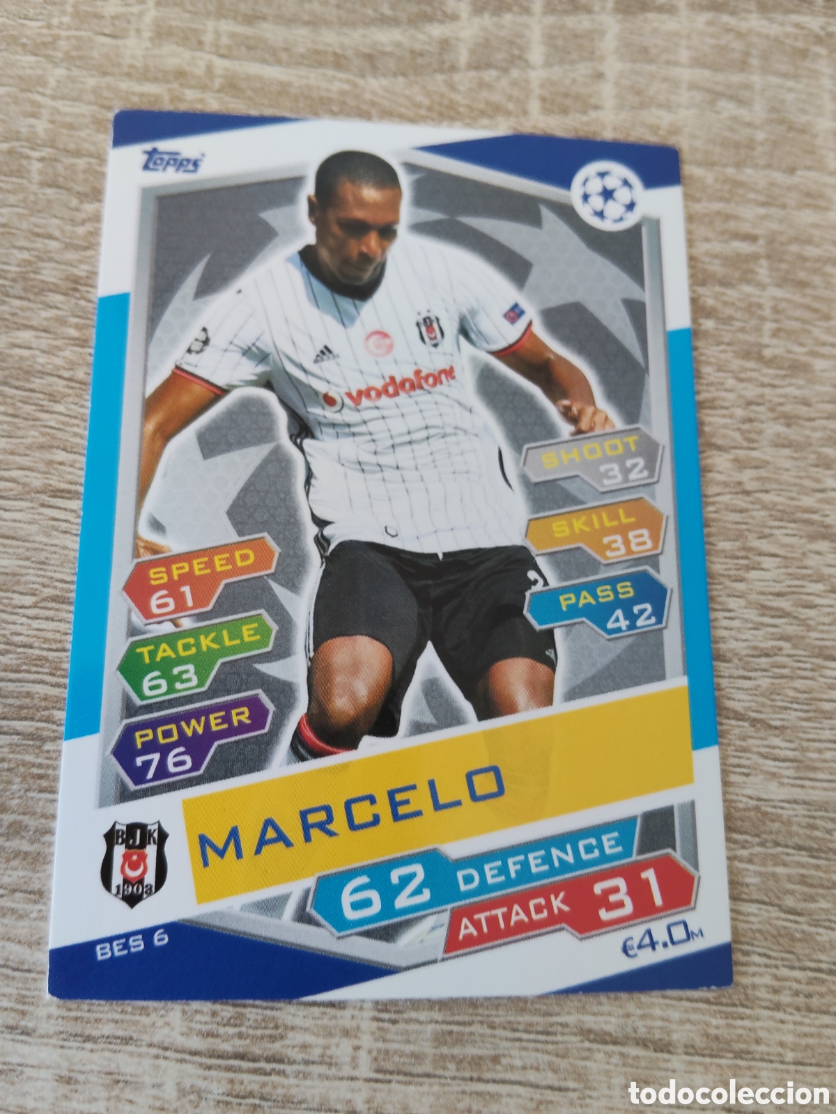 Football Stickers: Topps match attax champions league 2016 2017 16 17 BES 6 Marcelo Besiktas