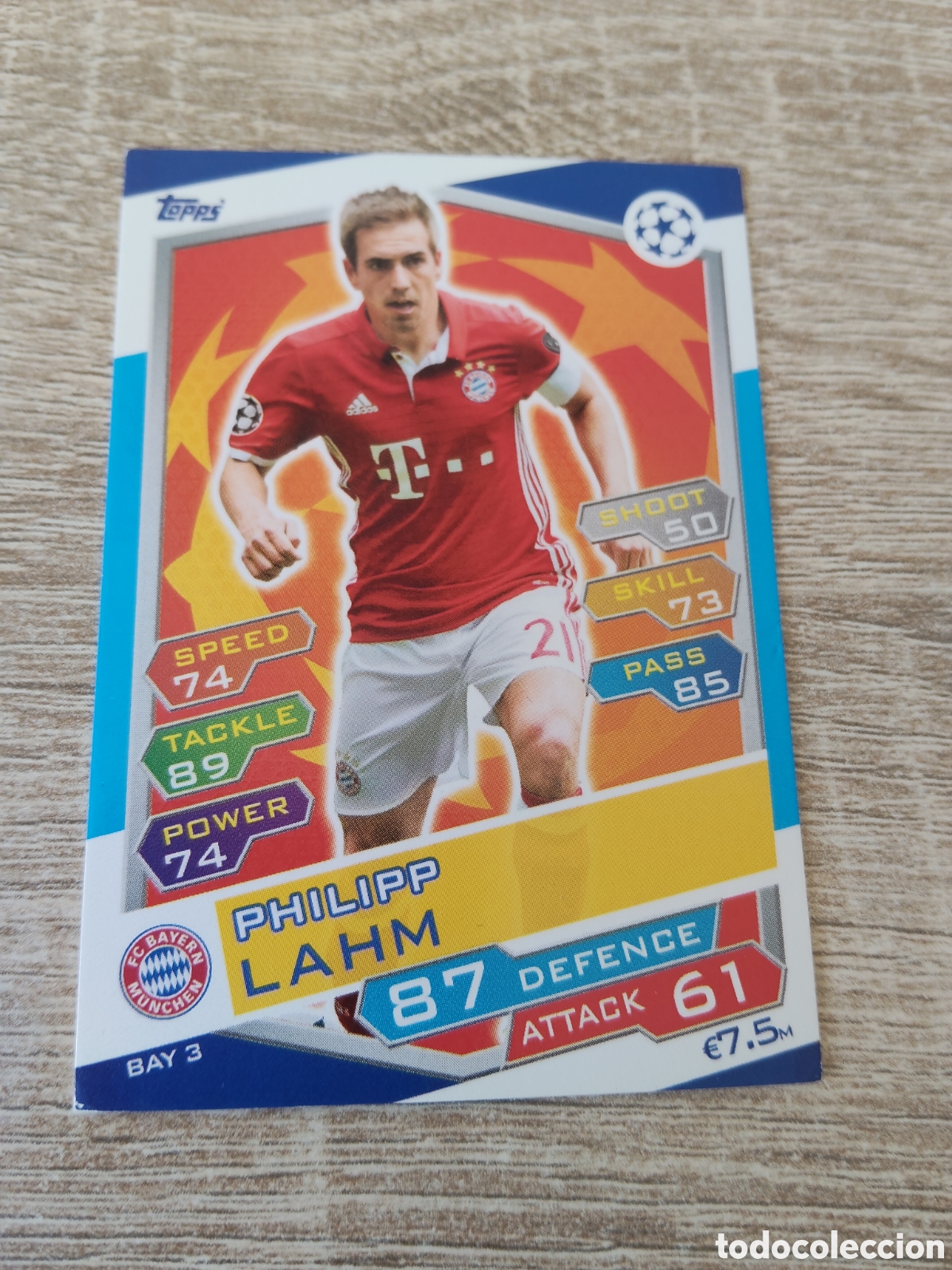 Cromos de Futebol: Topps match attax champions league 2016 2017 16 17 BAY 3 Philipp Lahm Bayern de Munich