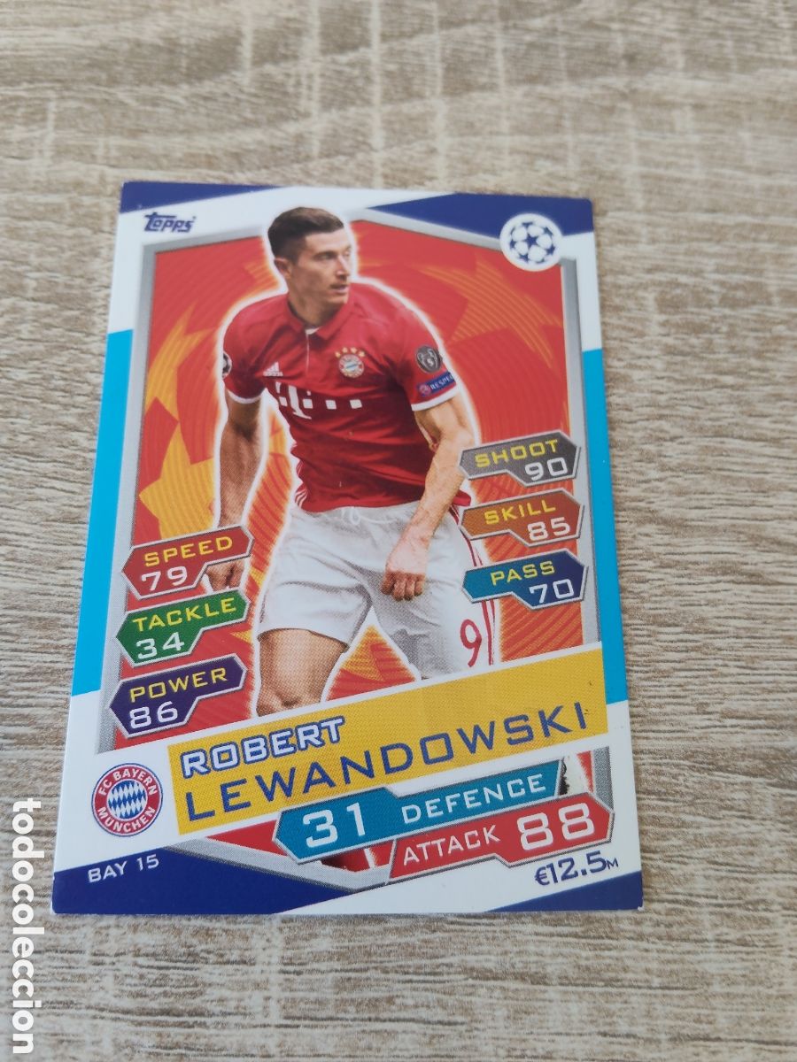 Fu&szlig;ball-Sticker: Topps match attax champions league 2016 2017 16 17 BAY 15 Robert Lewandowski Bayern de Munich