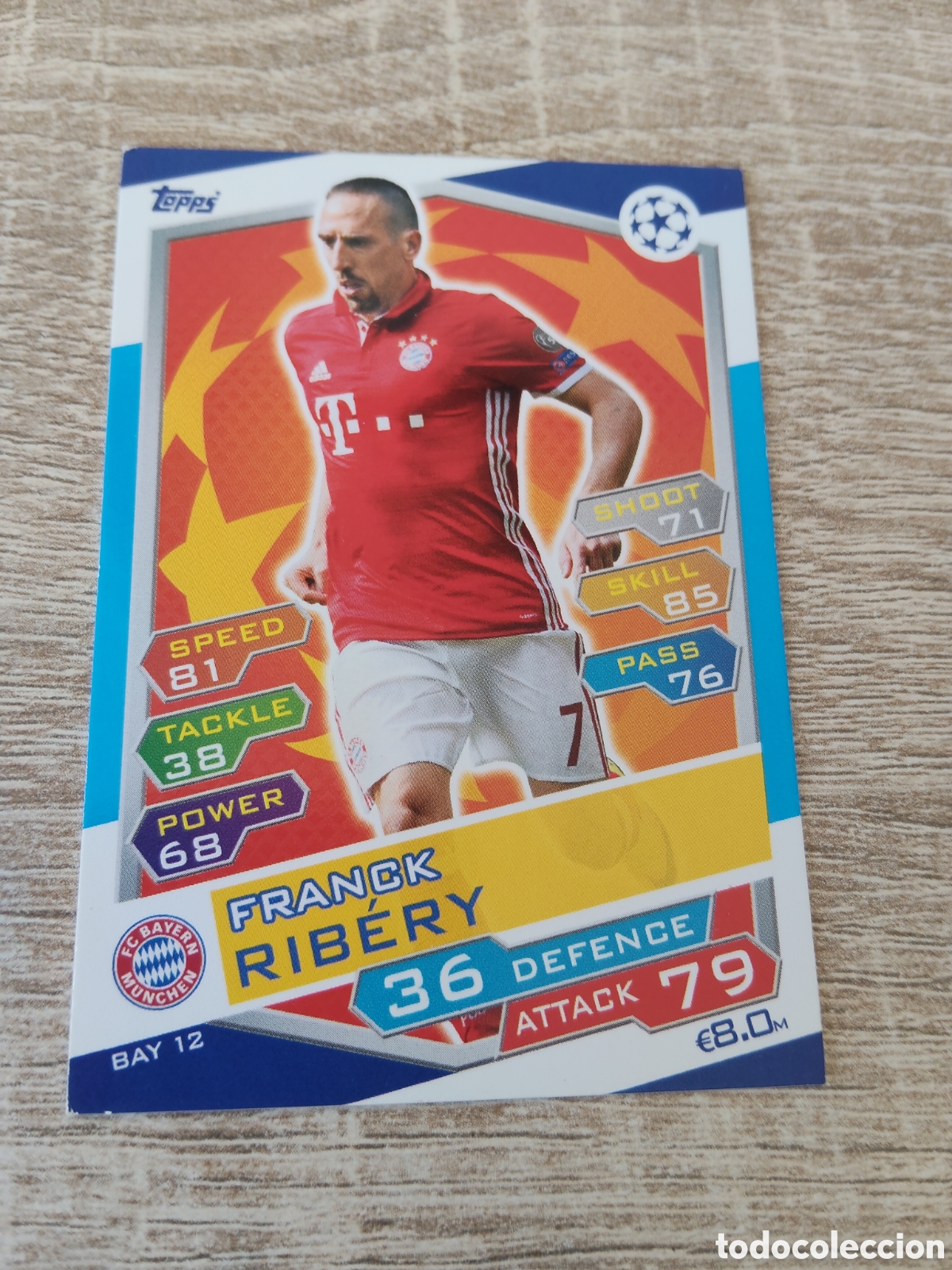 Football Stickers: Topps match attax champions league 2016 2017 16 17 BAY 12 Franck Ribery Bayern de Munich