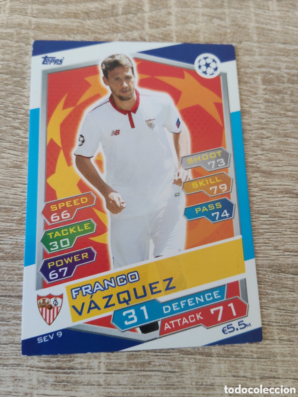 Cromos de f&uacute;tbol: Topps match attax champions league 2016 2017 16 17 SEV 9 Franco V&aacute;zquez Sevilla