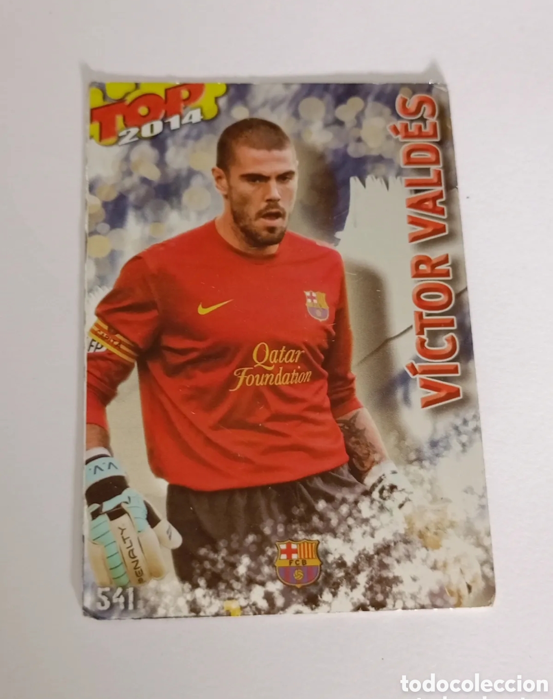 Cromos de f&uacute;tbol: TOP 541 V&Iacute;CTOR VALD&Eacute;S BARCELONA LISO VERDE CROMO F&Uacute;TBOL FICHAS LIGA 2013-2014 MUNDICROMO 13-14