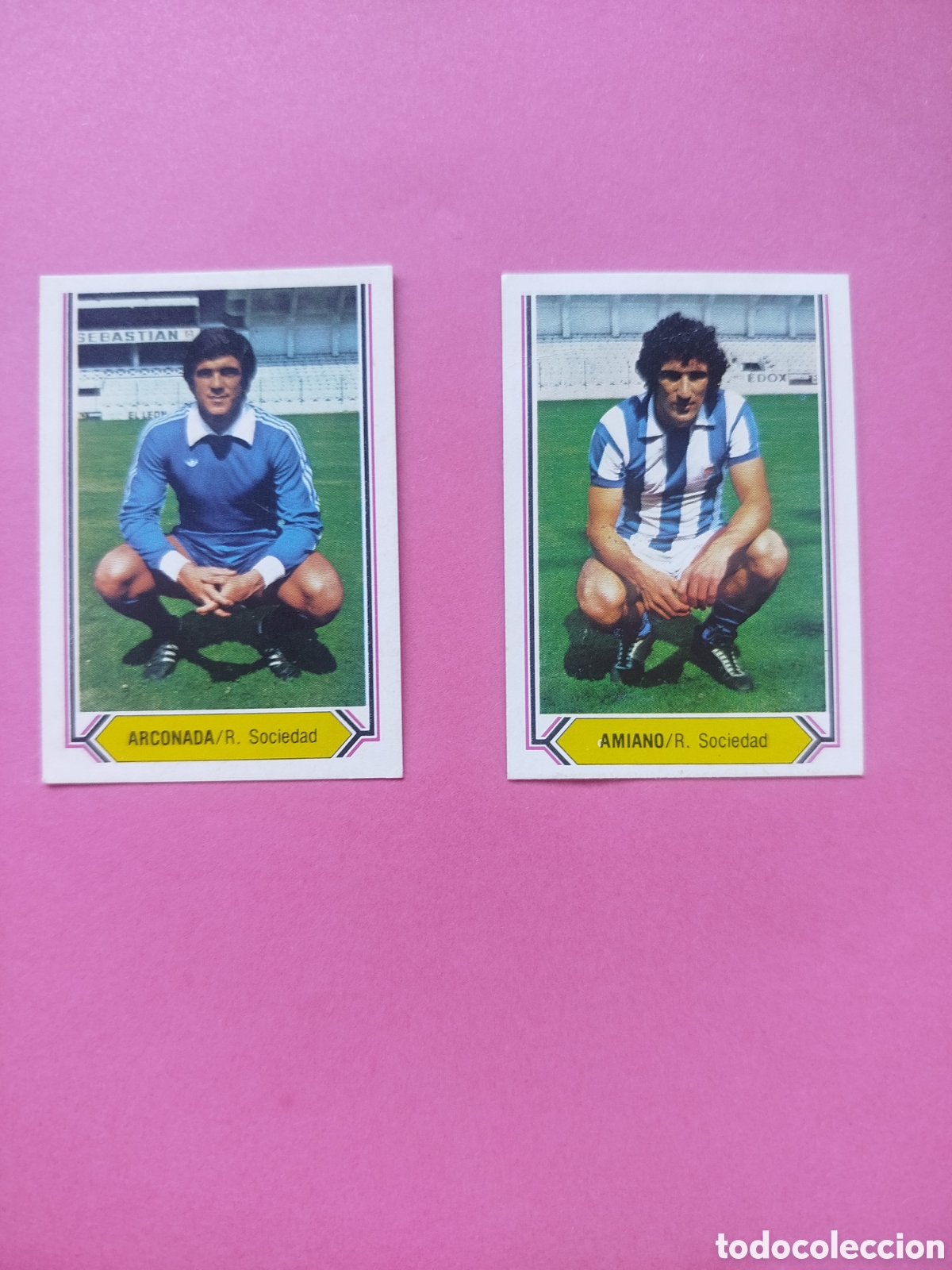 Football Stickers: 2 CROMOS REAL SOCIEDAD ARCONADA Y AMIANO LUGA ESTE 80-81