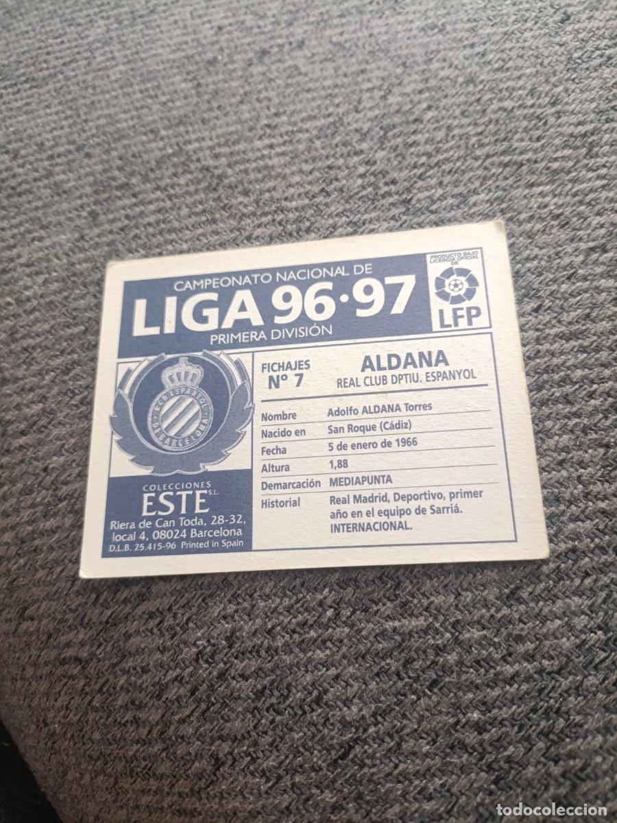 Cromos de f&uacute;tbol: Ed.este 96-97 Aldana Espa&ntilde;ol - Foto 2