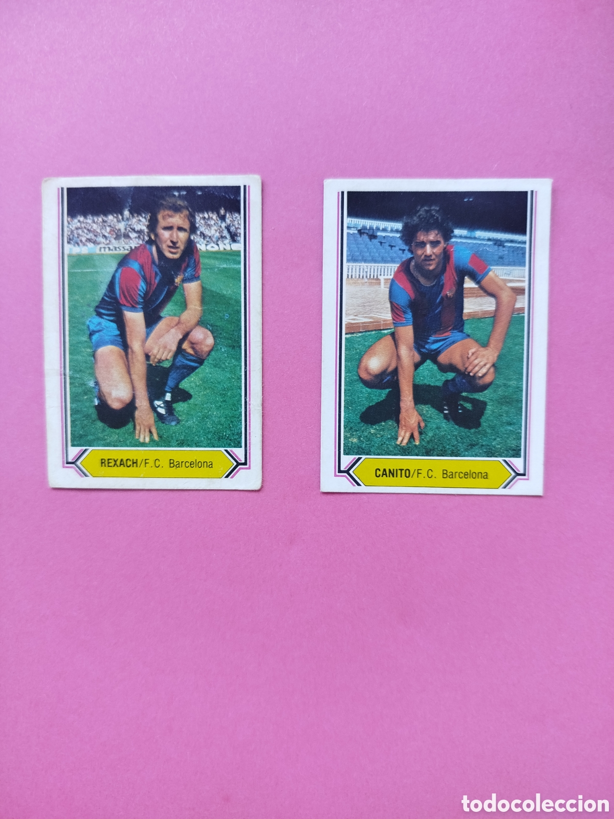 Cromos de f&uacute;tbol: 2 CROMOS BARCELONA REXACH Y CANITO LIGA ESTE 80-81 RECUPERADO
