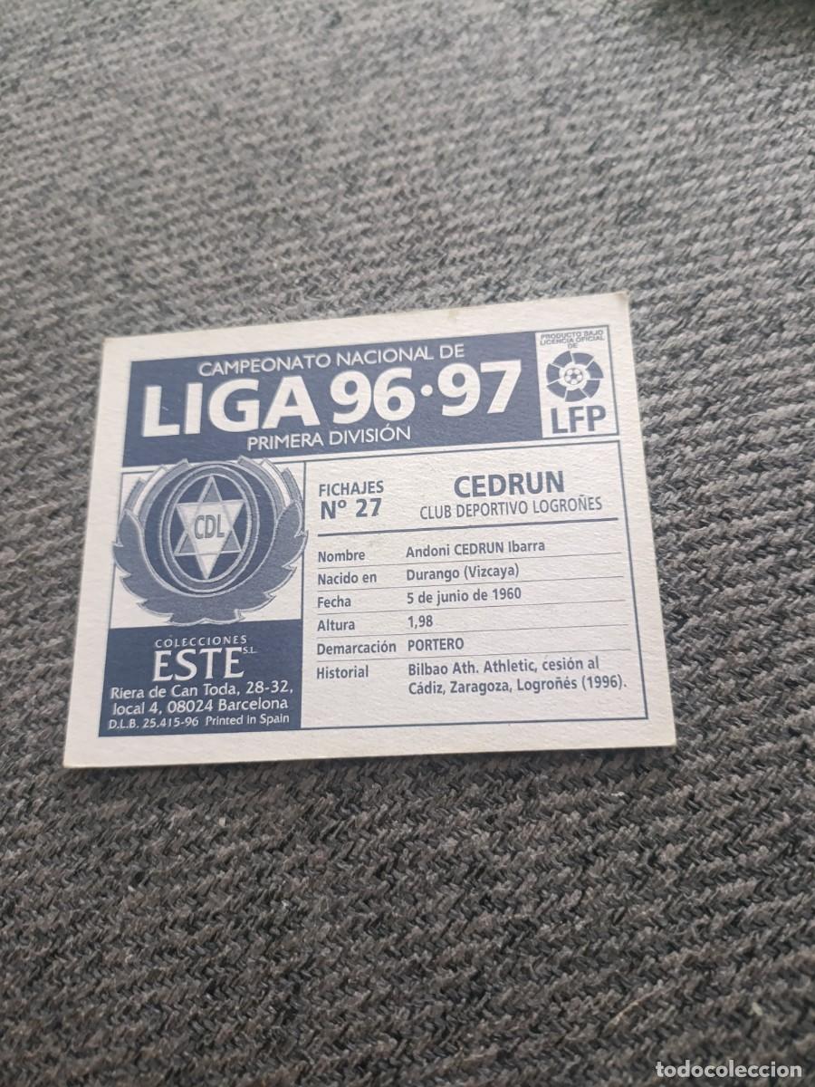 Cromos de f&uacute;tbol: Ed.este 96-97 Cedrun Logro&ntilde;es - Foto 2