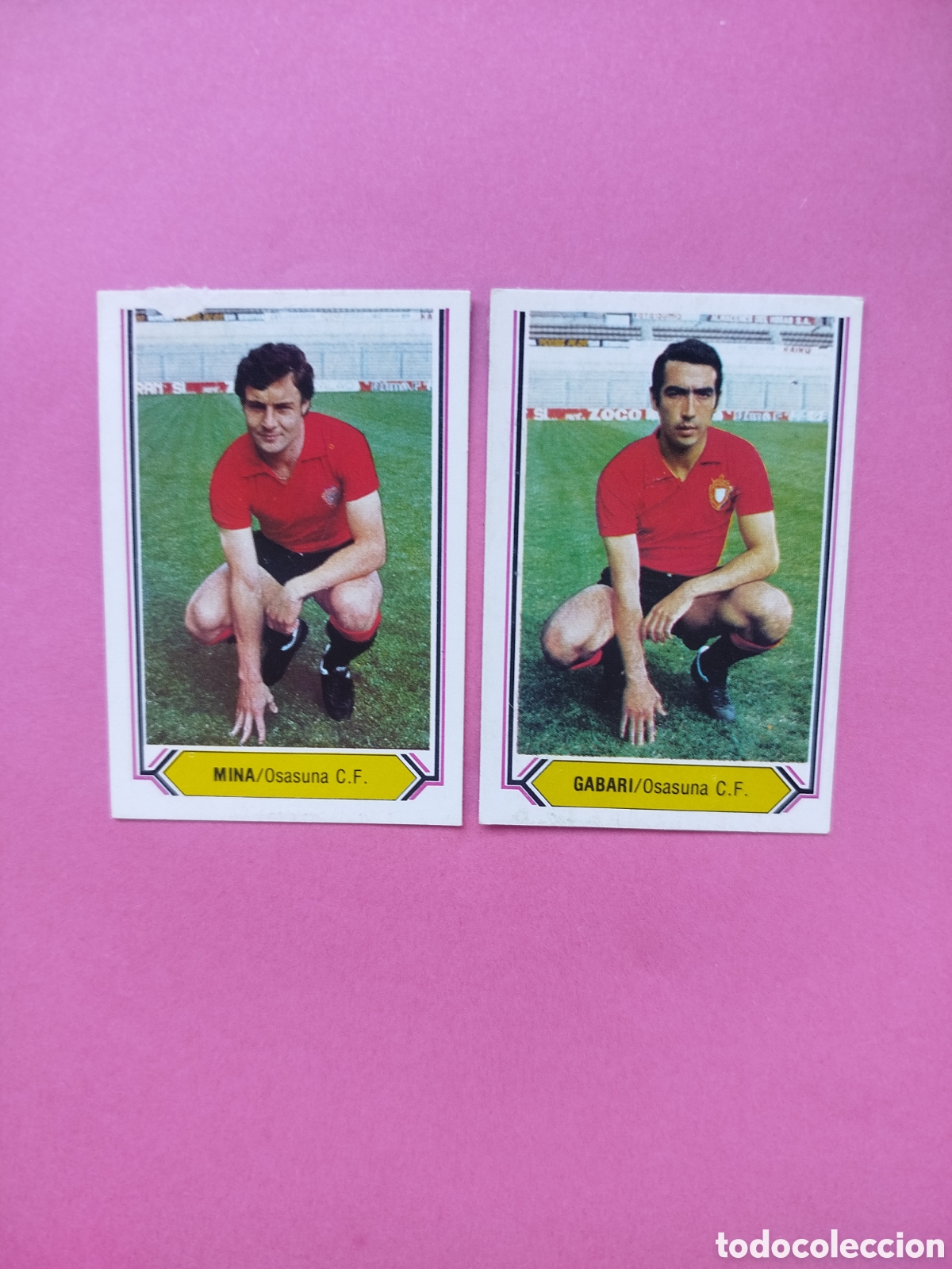 Cromos de Futebol: 2 CROMOS OSASUNA GABARI Y MINA LIGA ESTE 80-81 RECUPERADOS