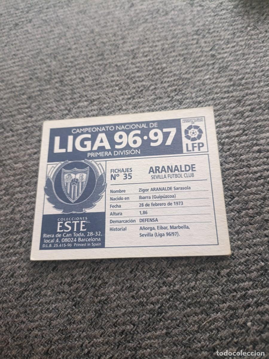 Cromos de f&uacute;tbol: Ed.este 96-97 Aranalde Sevilla - Foto 2
