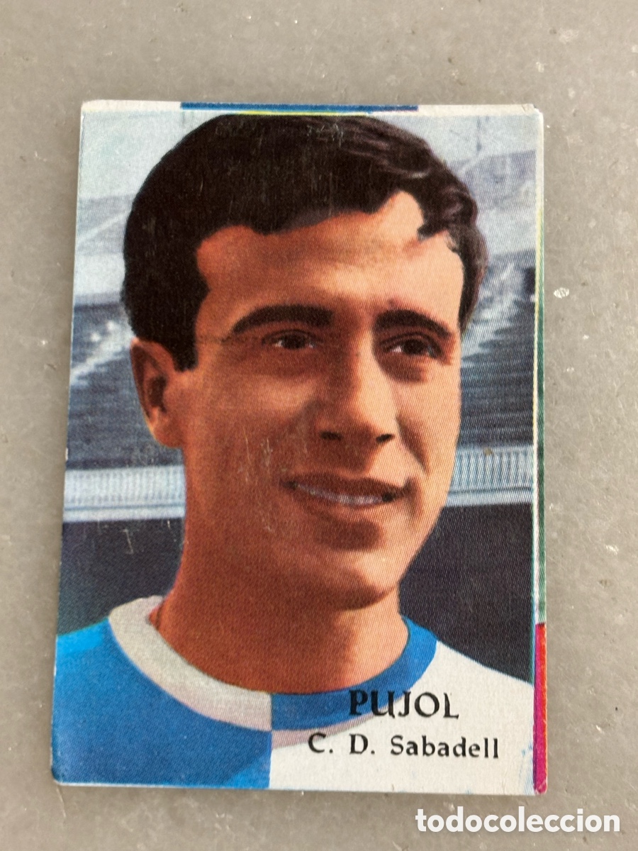 Cromos de f&uacute;tbol: Cromo f&uacute;tbol Pujol Sabadell &aacute;lbum Fer 1968 69 apaisado