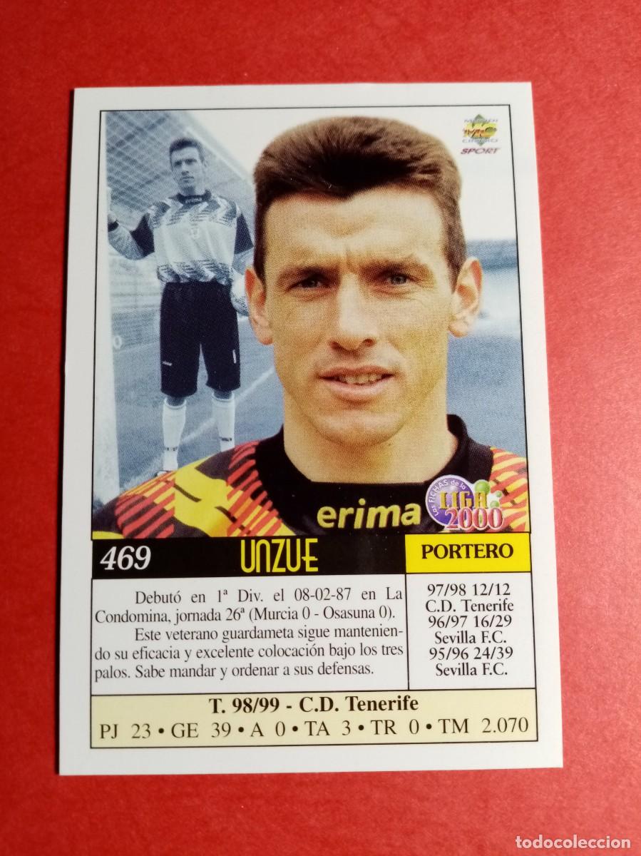 Football Stickers: N&ordm; 469 UNZUE, REAL OVIEDO, ULTIMA HORA I, FICHAS LIGA 1999 2000, 99 00, MUNDICROMO