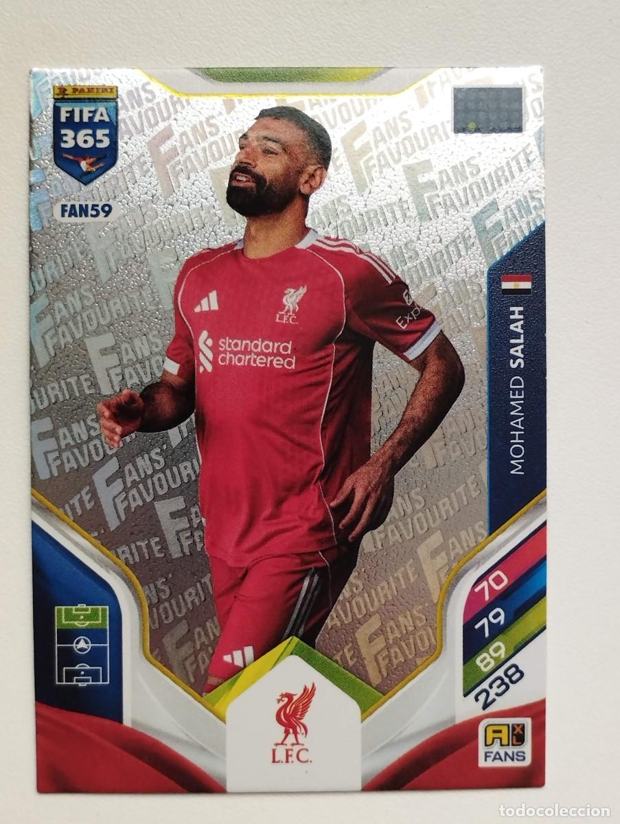 Cromos de f&uacute;tbol: CROMO CARD ADRENALYN FIFA 365 2025 2026 25 26 FANS FAVOURITE FAN59 MOHAMED SALAH LIVERPOOL