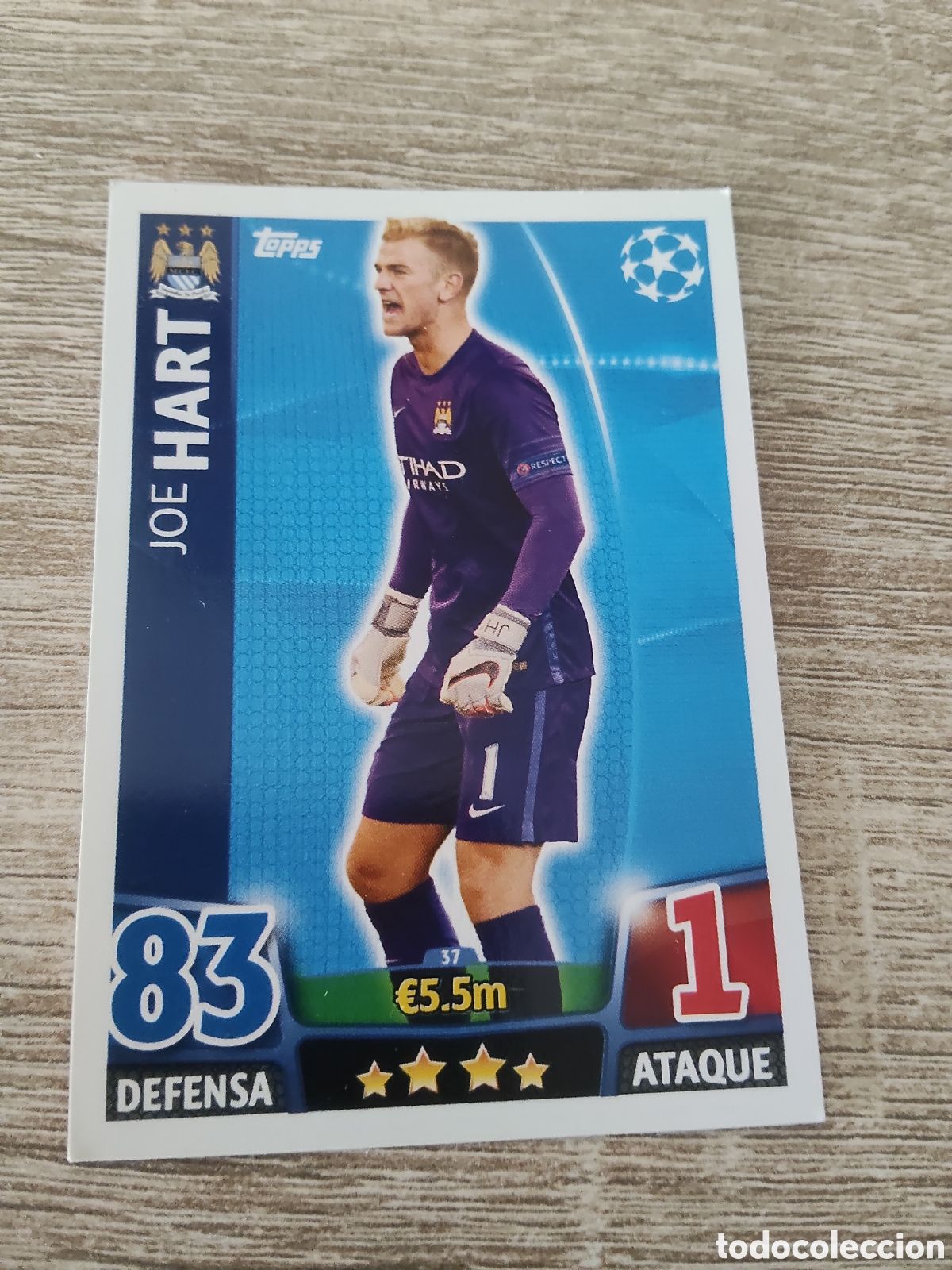 Cromos de f&uacute;tbol: Topps match attax champions league 2015 2016 15 16 37 Joe Hart Manchester City
