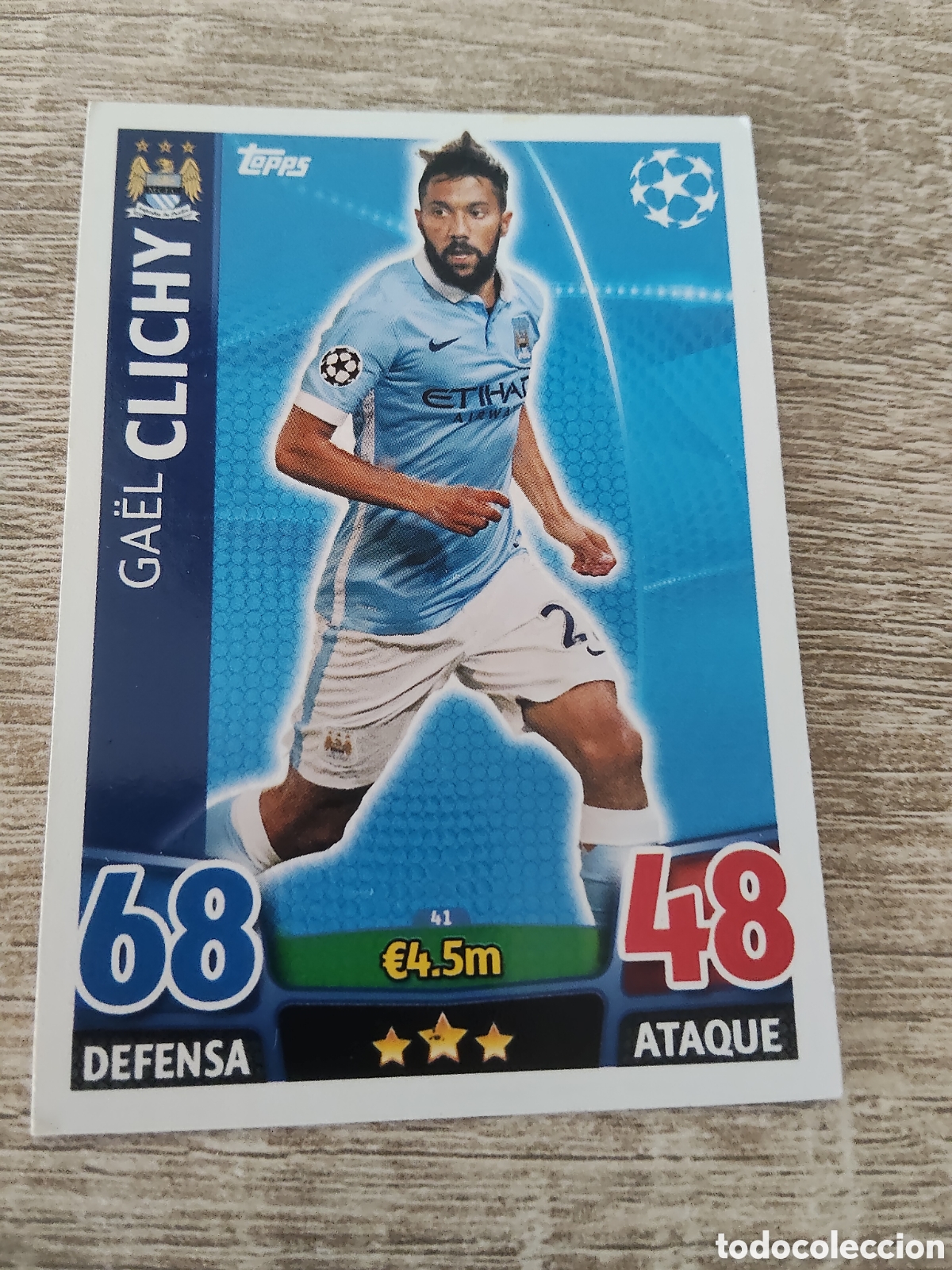 Cromos de f&uacute;tbol: Topps match attax champions league 2015 2016 15 16 41 Gael Clichy Manchester City