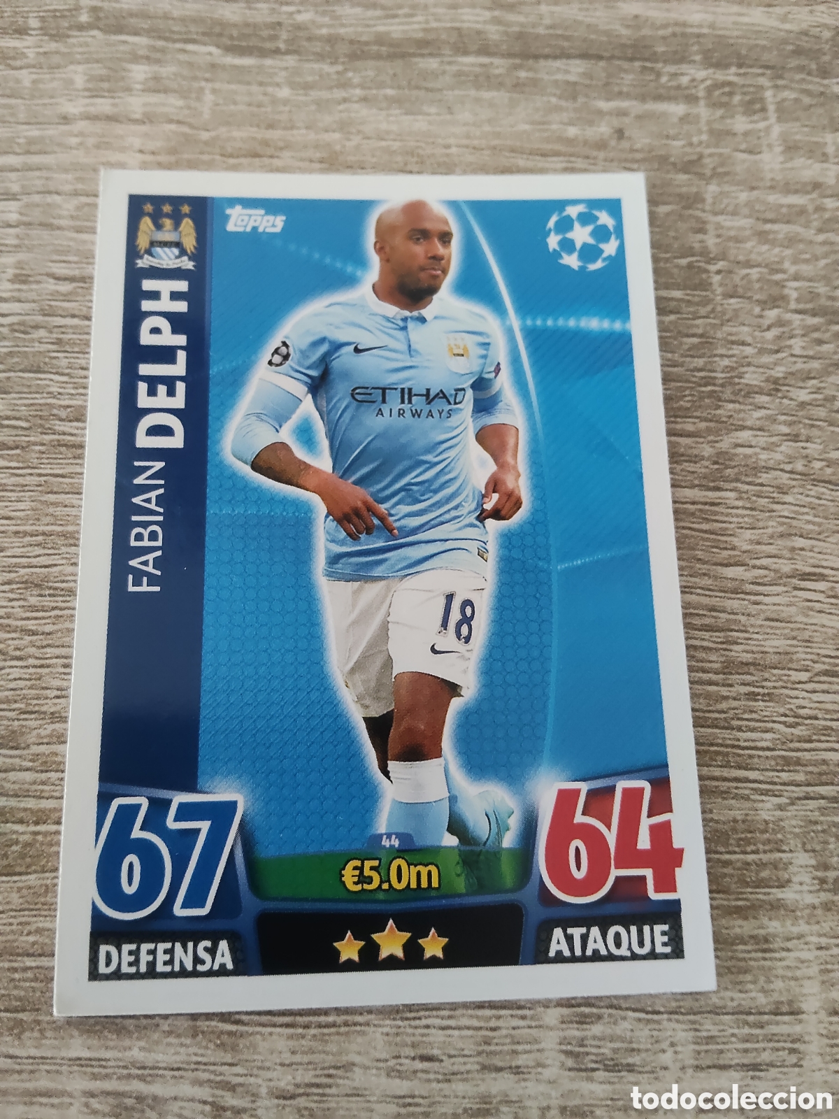 Cromos de f&uacute;tbol: Topps match attax champions league 2015 2016 15 16 44 Fabian Delph Manchester City