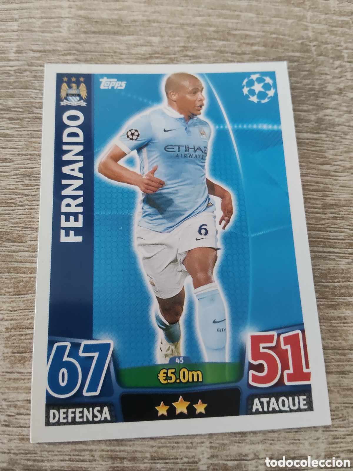 Cromos de f&uacute;tbol: Topps match attax champions league 2015 2016 15 16 45 Fernando Manchester City
