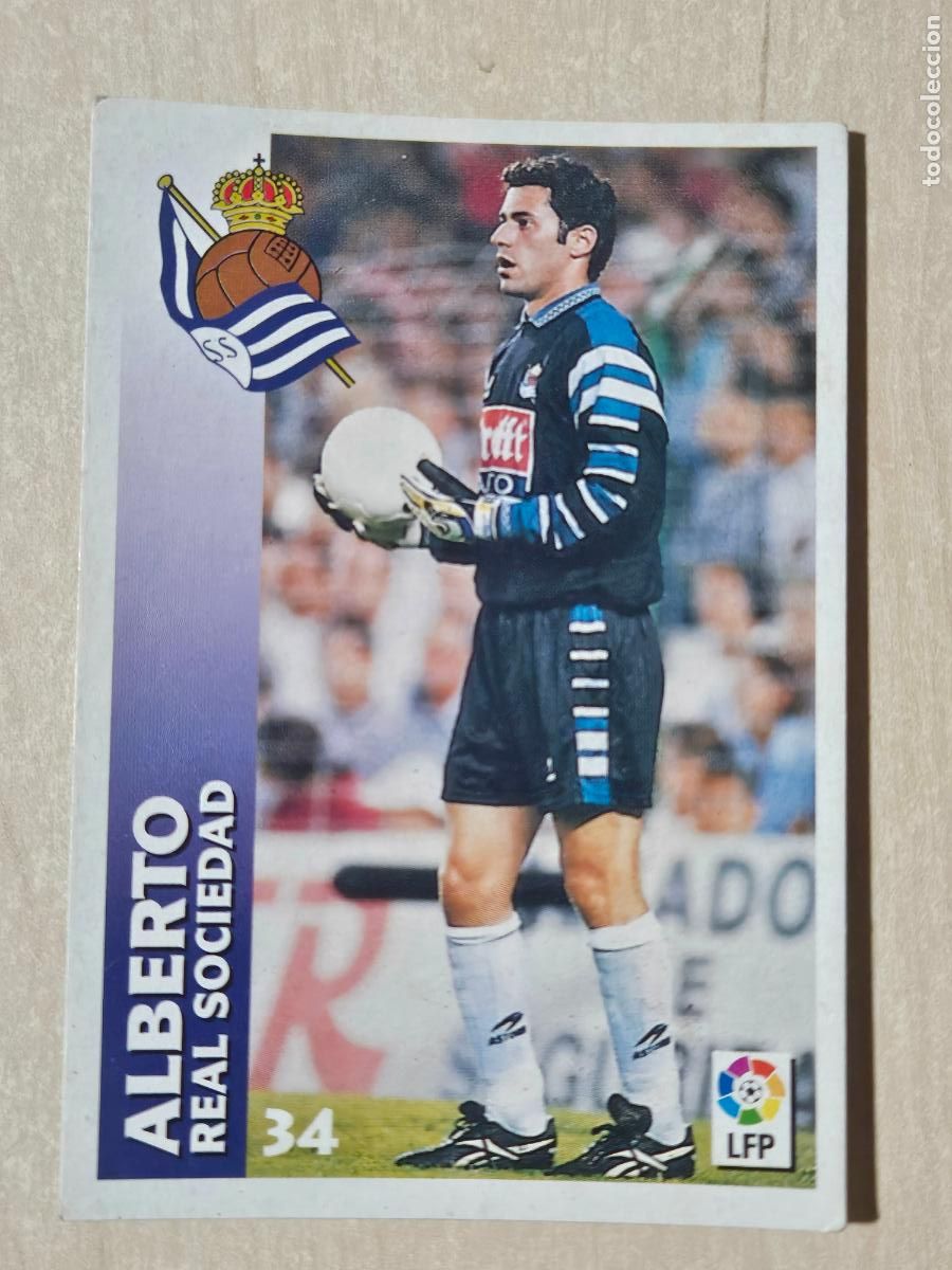 Football Stickers: FICHA N&ordm; 34 ALBERTO - CHUPA CHUPS 1998-1999, 98-99 - REAL SOCIEDAD