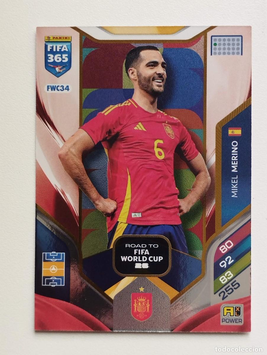 Cromos de f&uacute;tbol: CROMO CARD ADRENALYN FIFA 365 2025 2026 25 26 ROAD TO FIFA WORLD CUP FWC34 MIKEL MERINO ESPA&Ntilde;A