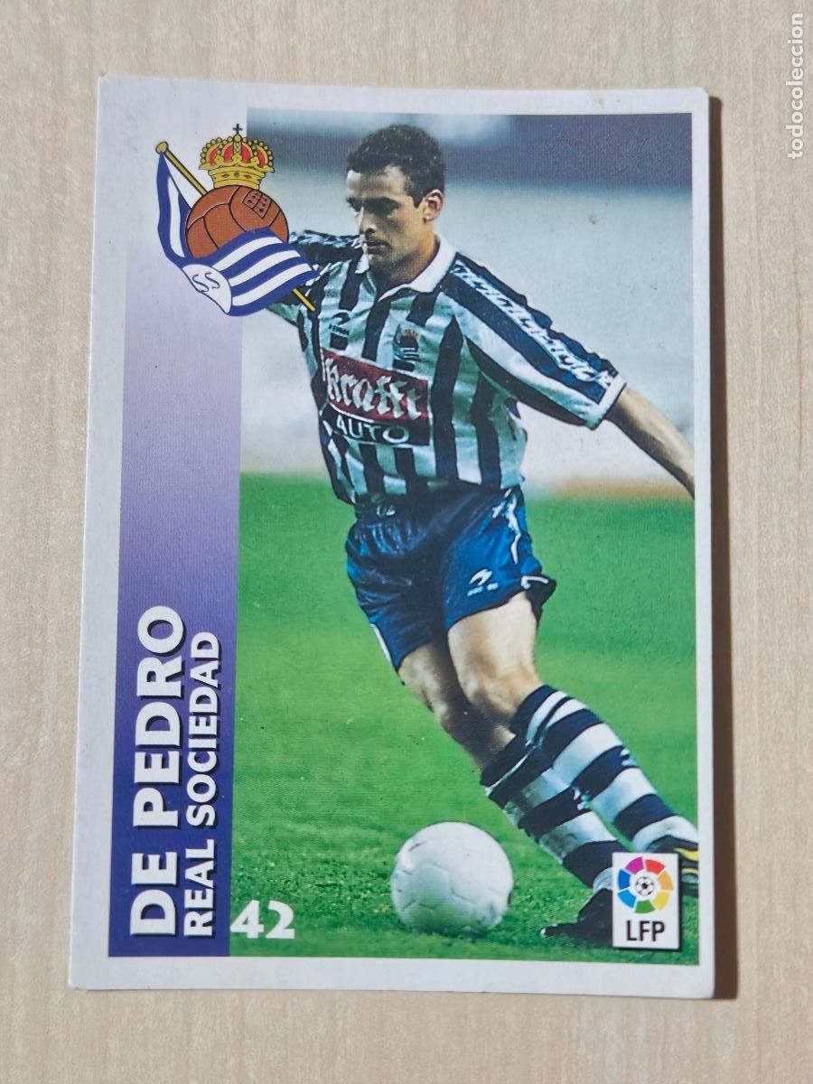Football Stickers: FICHA N&ordm; 42 DE PEDRO - CHUPA CHUPS 1998-1999, 98-99 - REAL SOCIEDAD