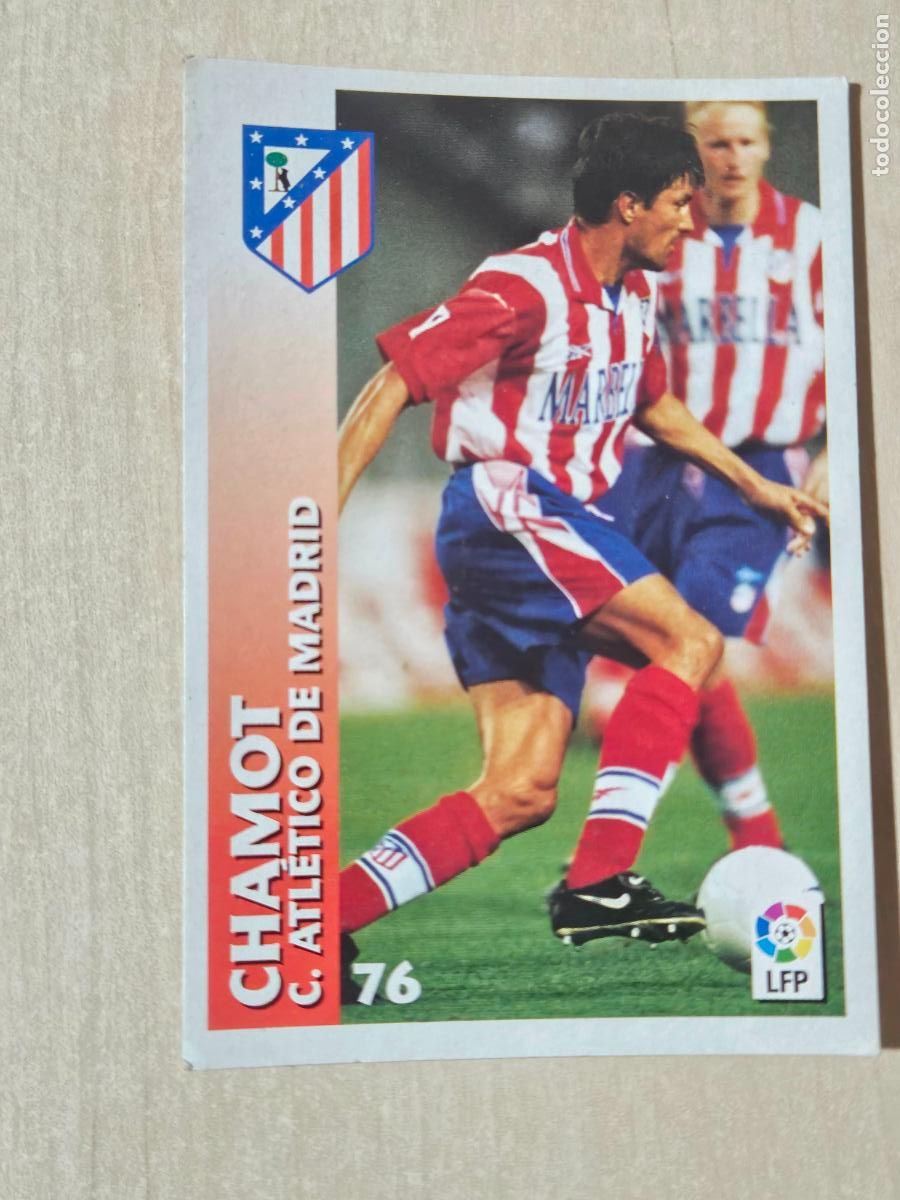 Cartes &agrave; collectionner de Football: FICHA N&ordm; 76 CHAMOT - CHUPA CHUPS 1998-1999, 98-99 - ATLETICO DE MADRID