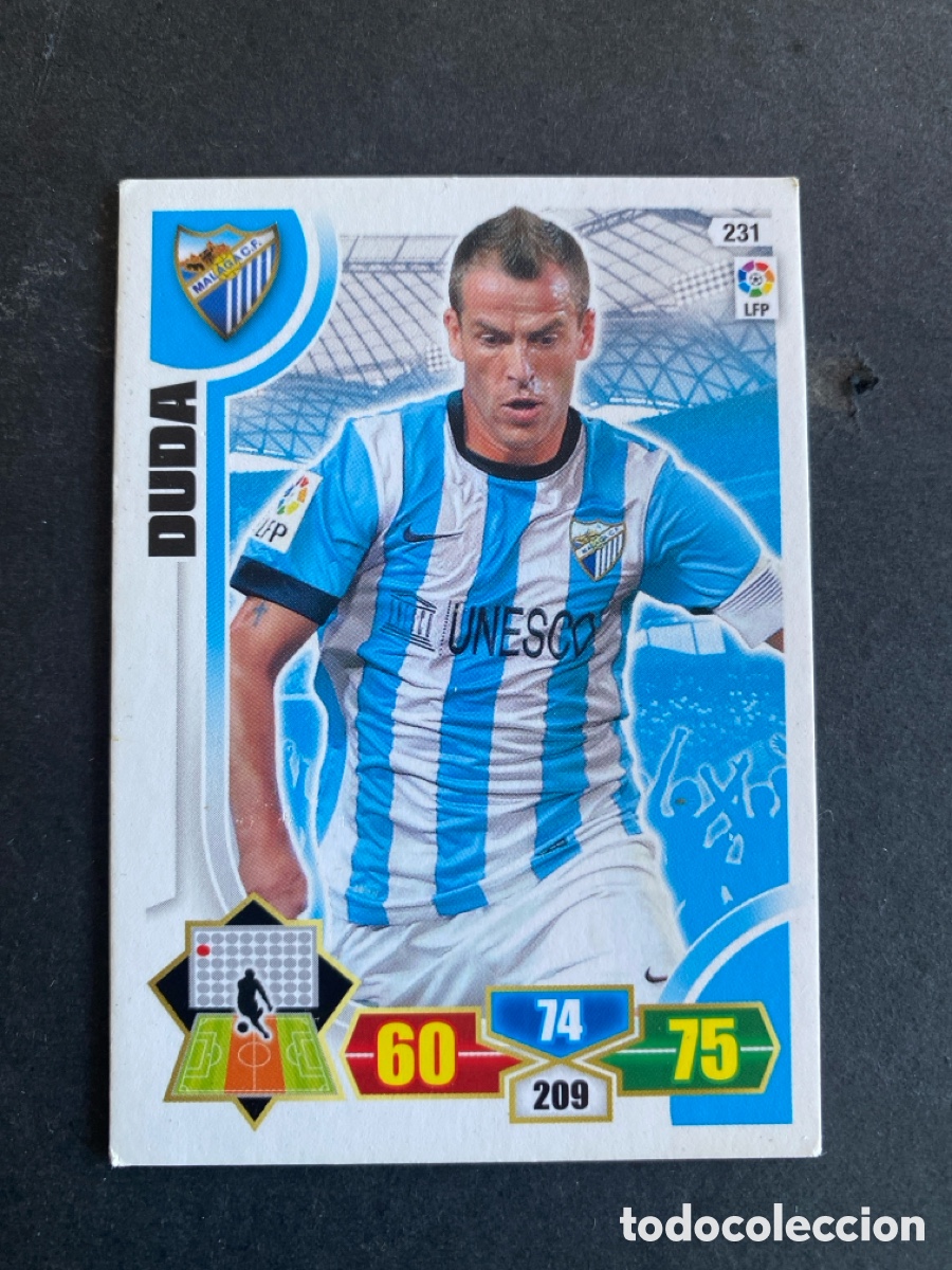 Football Stickers: Cromo Adrenalyn liga 13/14 M&aacute;laga N* 231