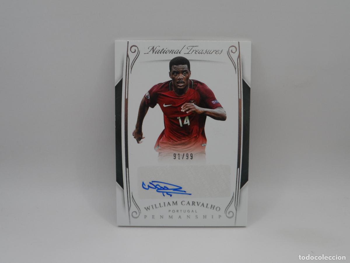 Football Stickers: AUTO NUMERADA /99 WILLIAM CARVALHO PORTUGAL NATIONAL TREASURES 2018 AUTOGRAFO BETIS