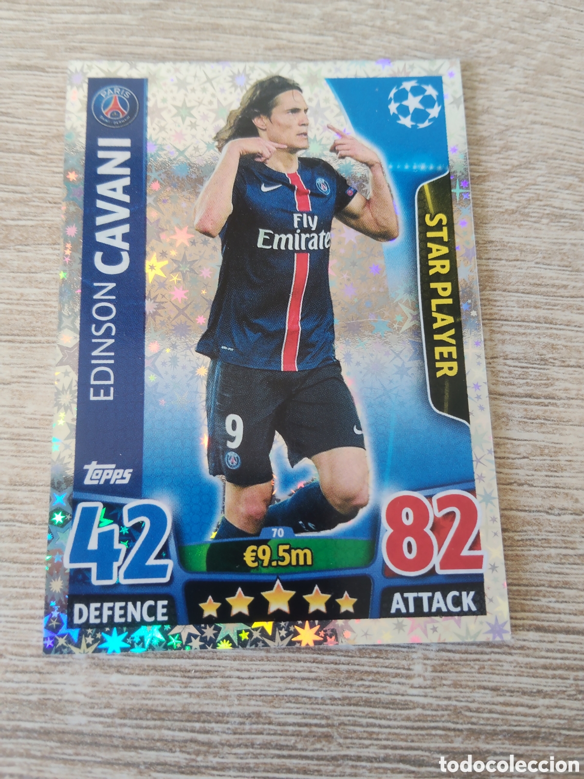 Football Stickers: Topps match attax champions league 2015 2016 15 16 70 Edinson Cavani PSG nordic edition
