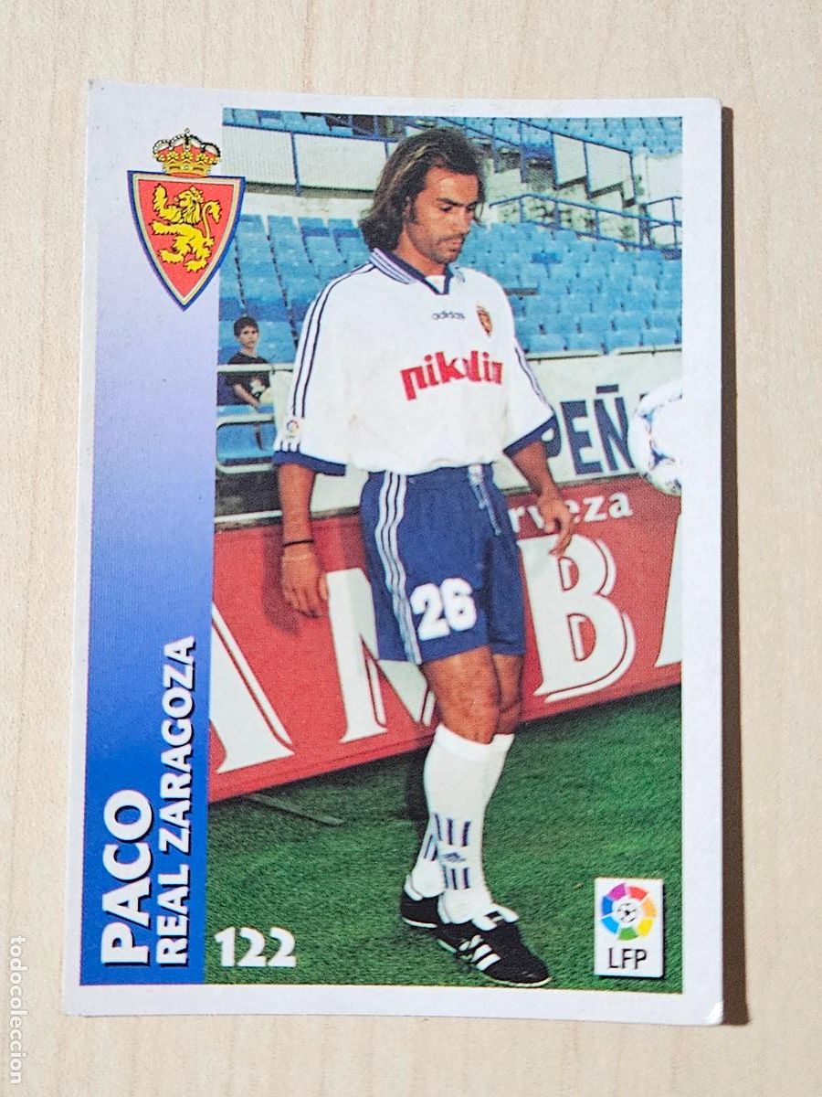 Cartes &agrave; collectionner de Football: FICHA N&ordm; 122 PACO - CHUPA CHUPS 1998-1999, 98-99 - REAL ZARAGOZA