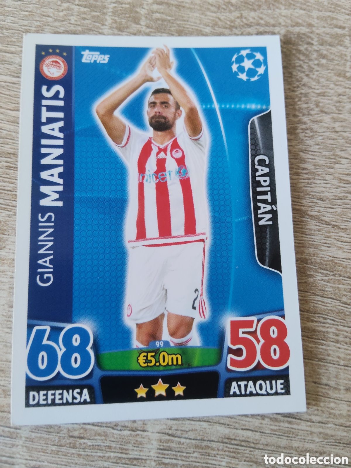 Cromos de f&uacute;tbol: Topps match attax champions league 2015 2016 15 16 99 Giannis Maniatis Olimpiacos