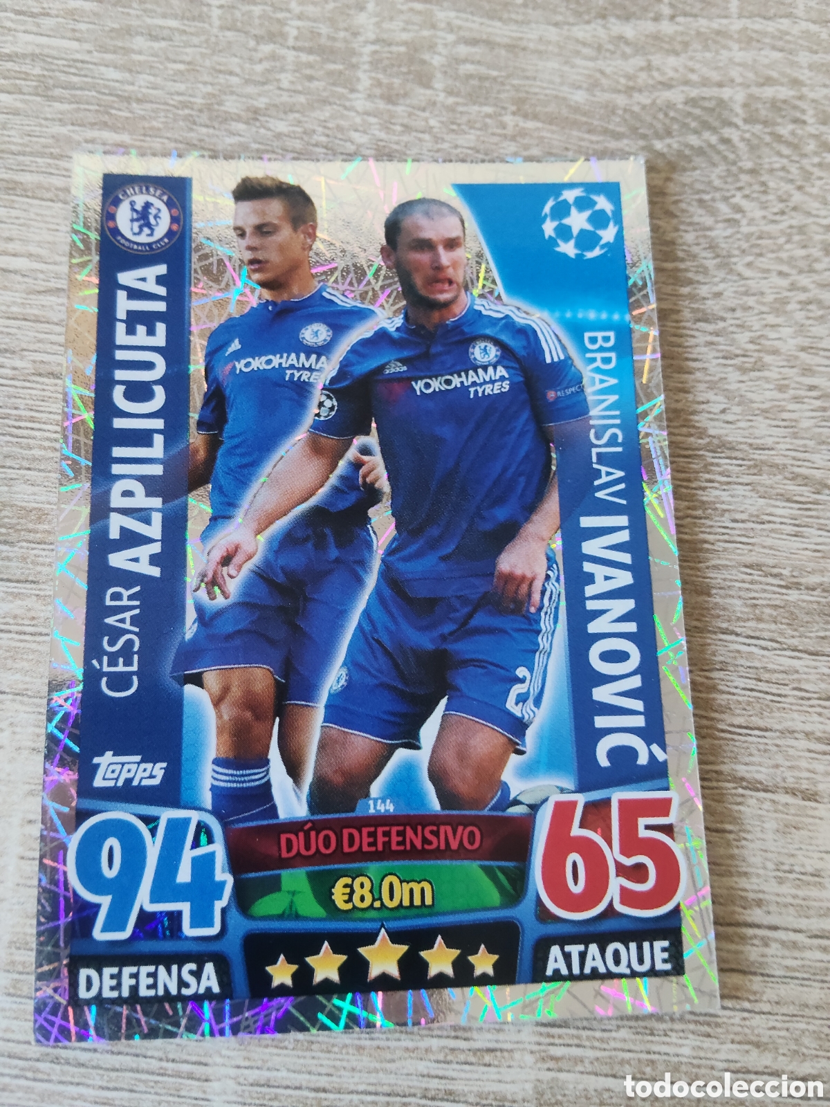 Figurine di Calcio: Topps match attax champions league 2015 2016 15 16 144 Azpilicueta/Ivanovic Chelsea