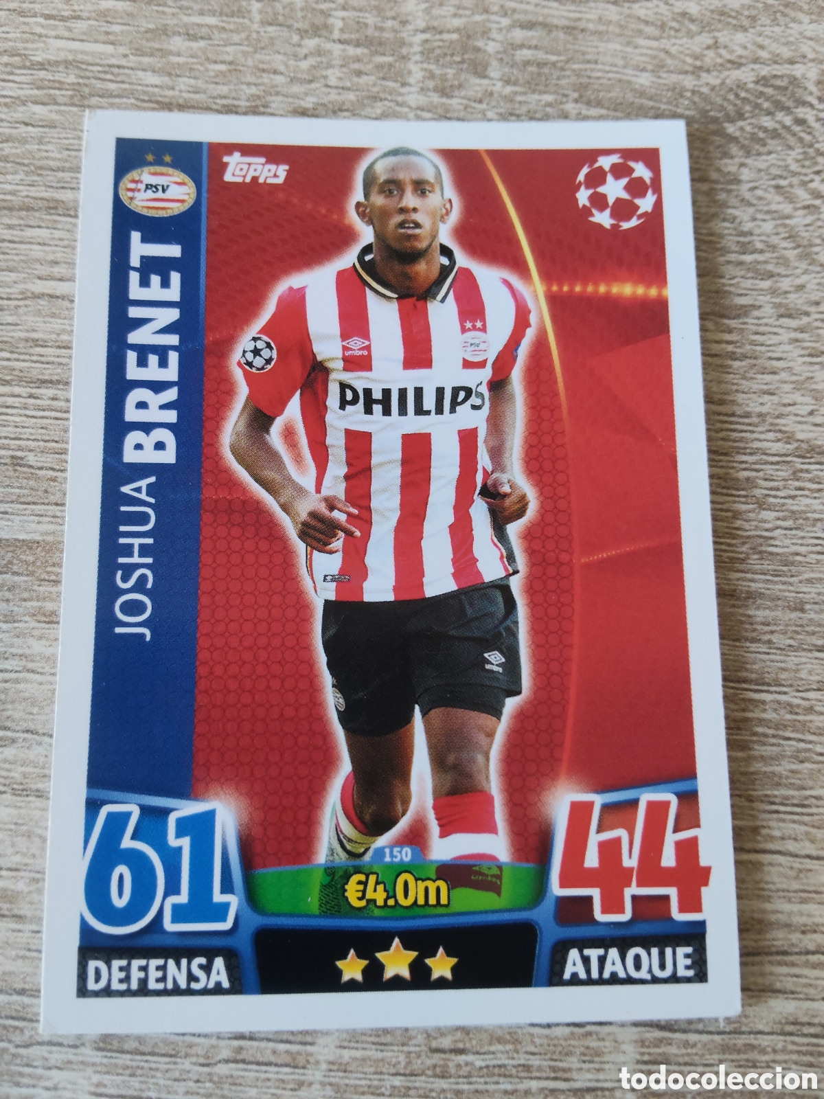 Fu&szlig;ball-Sticker: Topps match attax champions league 2015 2016 15 16 150 Joshua Brenet PSV