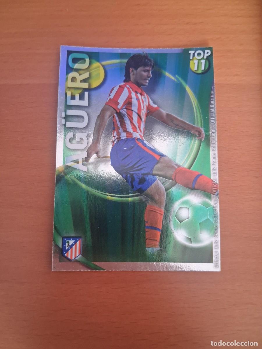 Fu&szlig;ball-Sticker: Mundicromo Official Quiz Game Collection 2010 2011 Top 11 Verde Atletico de Madrid 631 Ag&uuml;ero