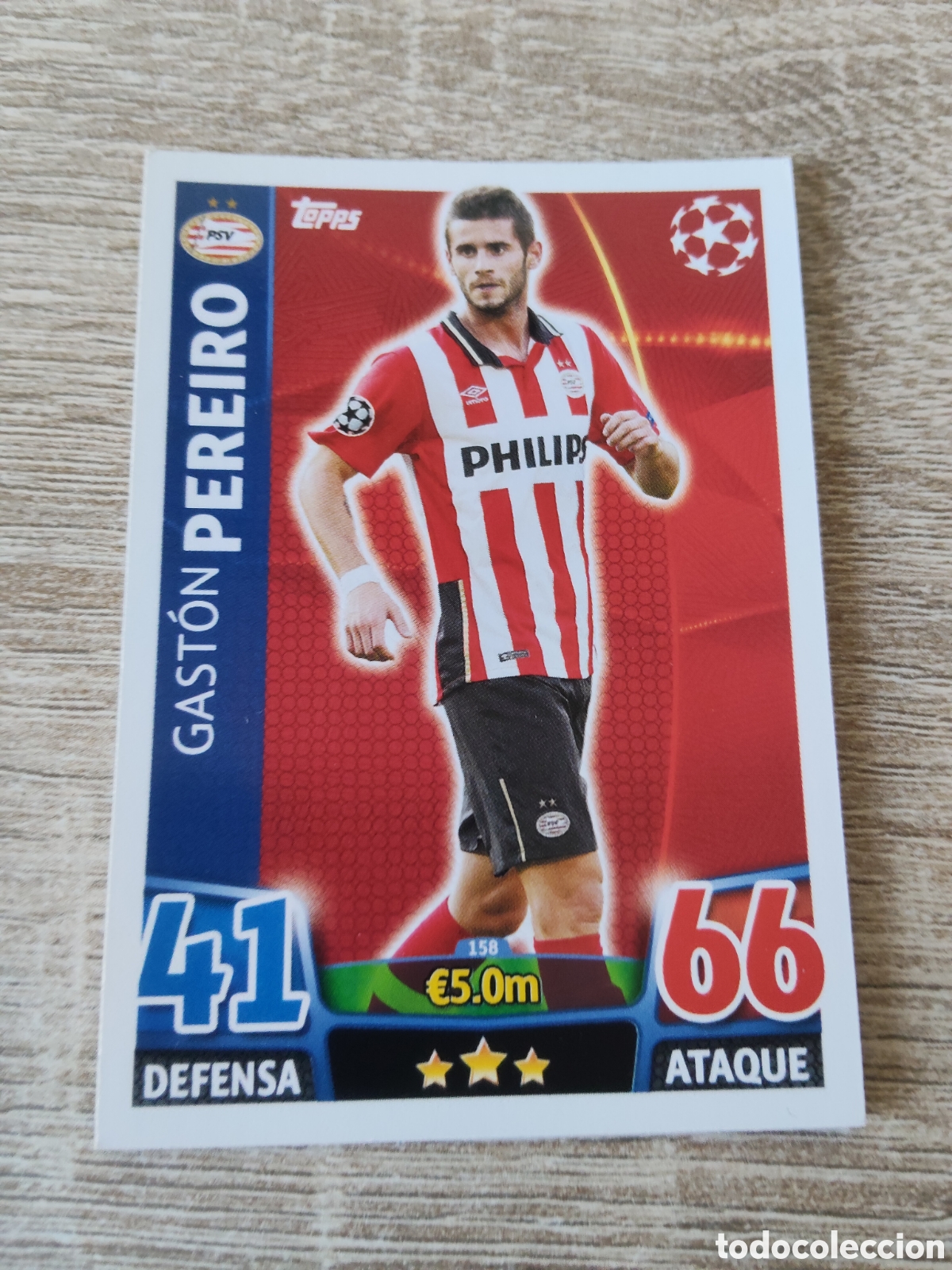 Fu&szlig;ball-Sticker: Topps match attax champions league 2015 2016 15 16 158 Gast&oacute;n Pereiro PSV