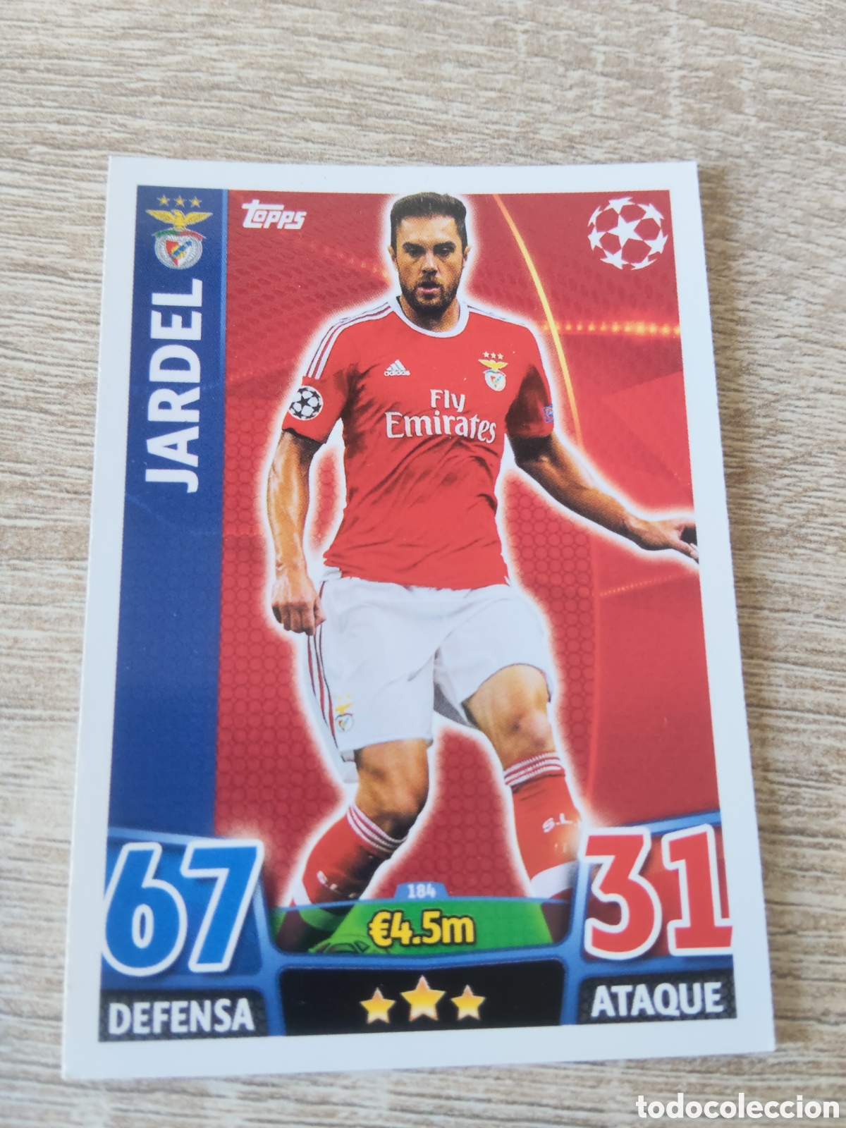 Football Stickers: Topps match attax champions league 2015 2016 15 16 184 Jardel Benfica