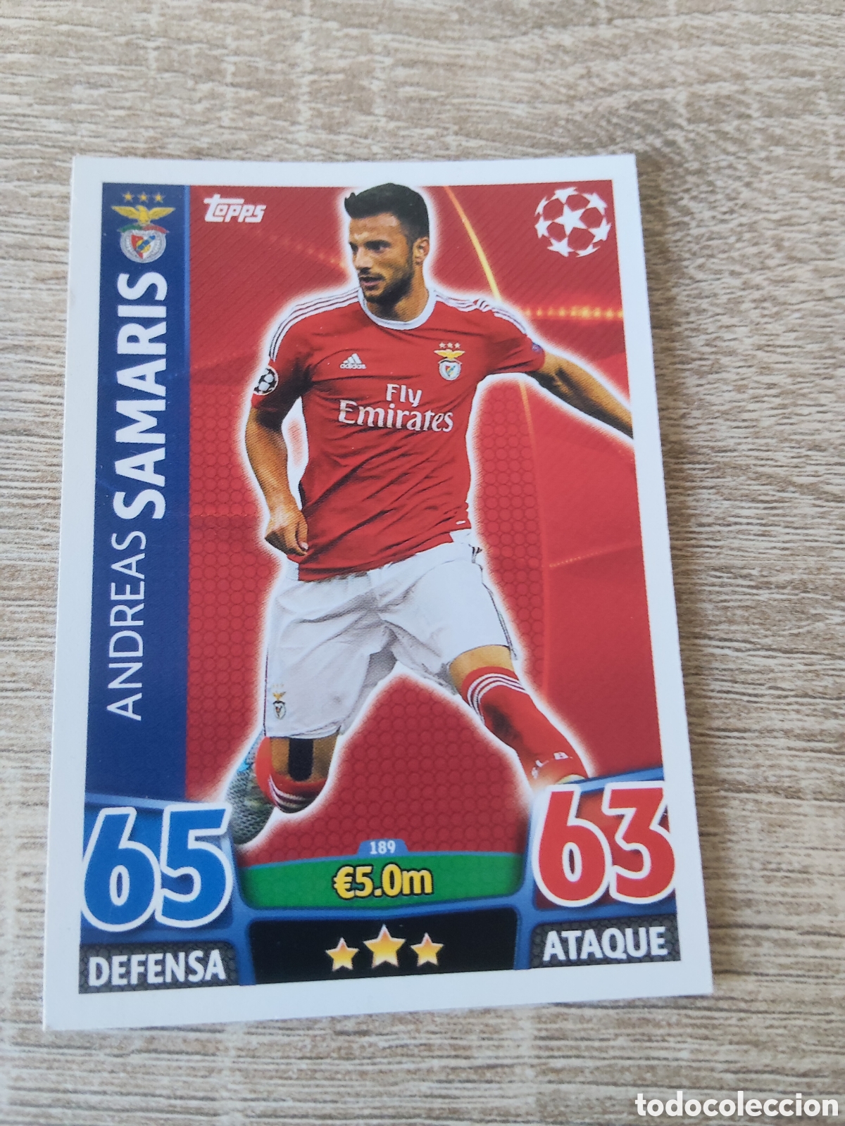Football Stickers: Topps match attax champions league 2015 2016 15 16 189 Andreas Samaris Benfica