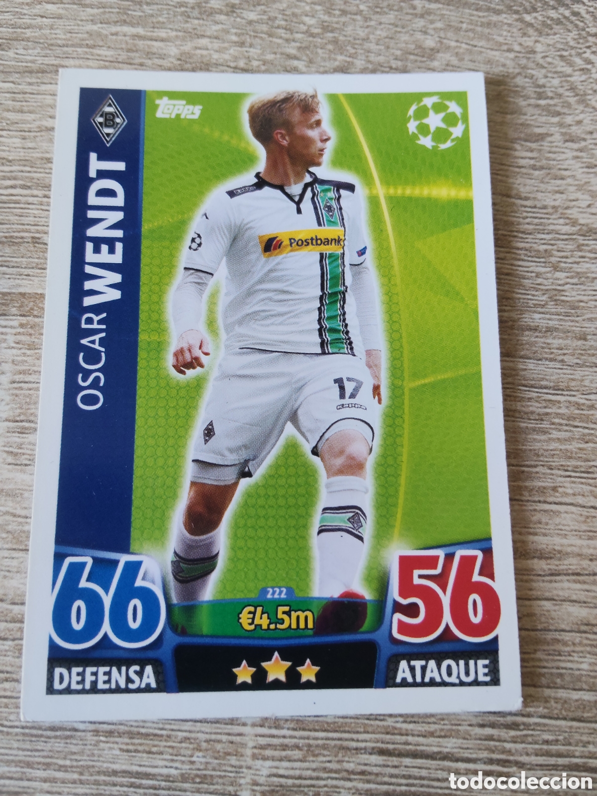 Football Stickers: Topps match attax champions league 2015 2016 15 16 222 Oscar Wendt Borussia Monchengladbach