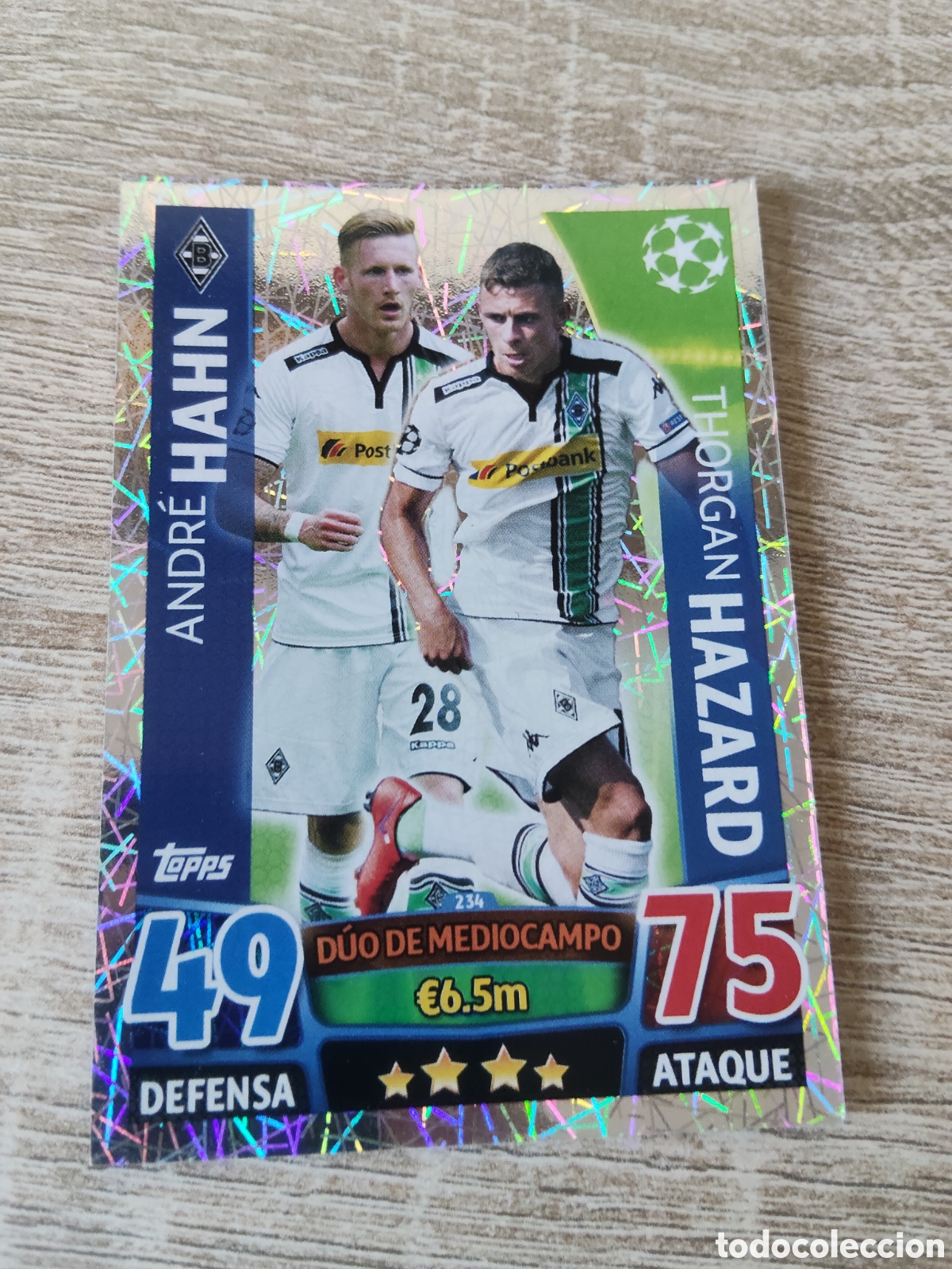 Figurine di Calcio: Topps match attax champions league 2015 2016 15 16 234 Hahn/Hazard Borussia Monchengladbach