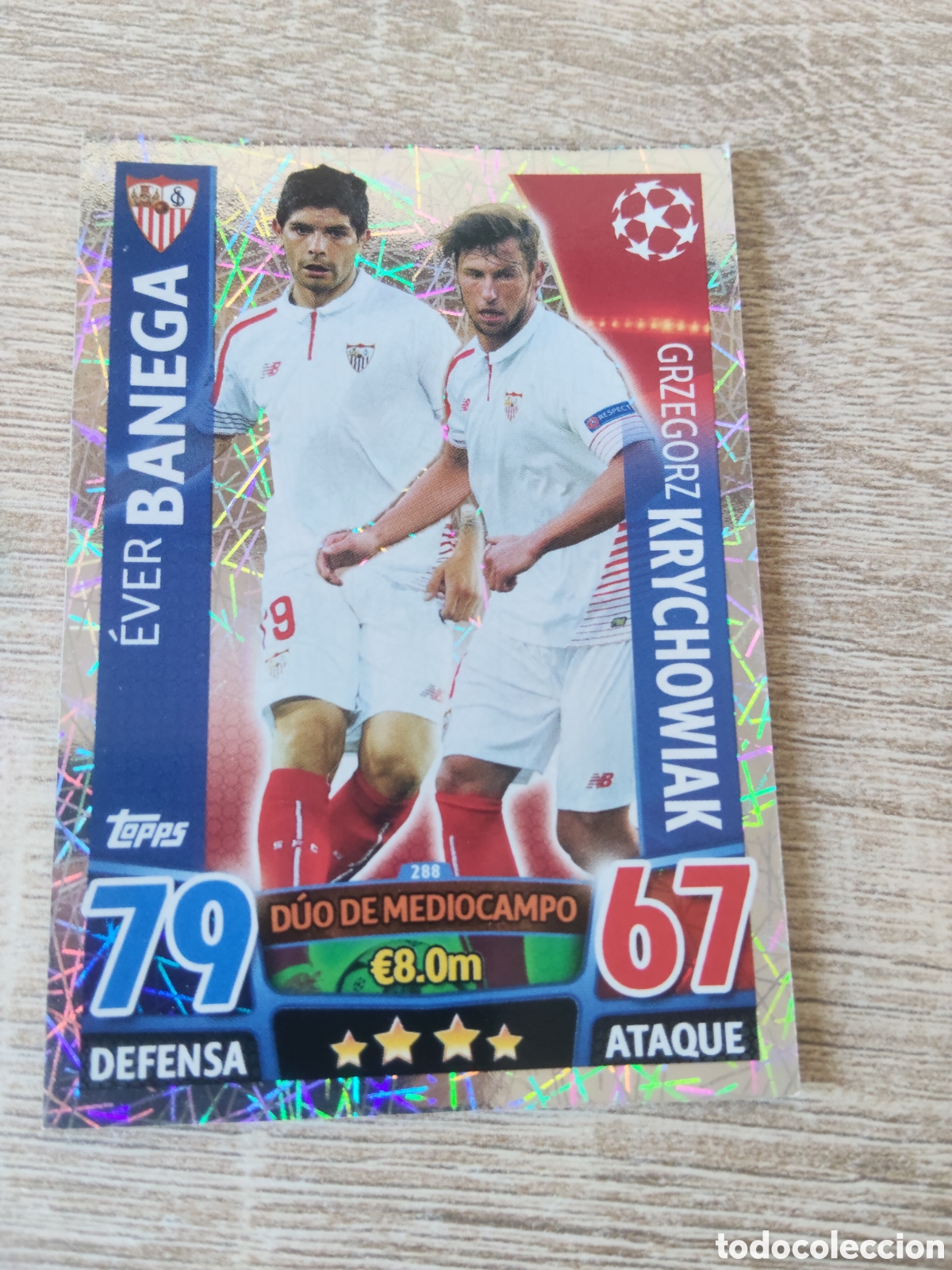 Figurine di Calcio: Topps match attax champions league 2015 2016 15 16 288 Banega/Krychowiak Sevilla