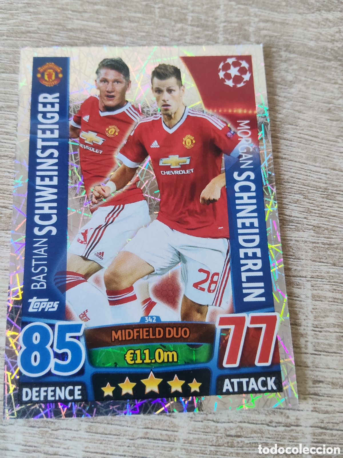 Cromos de Futebol: Topps match attax champions league 2015 2016 15 16 342 Schweinsteiger/Schneiderlin Manchester United