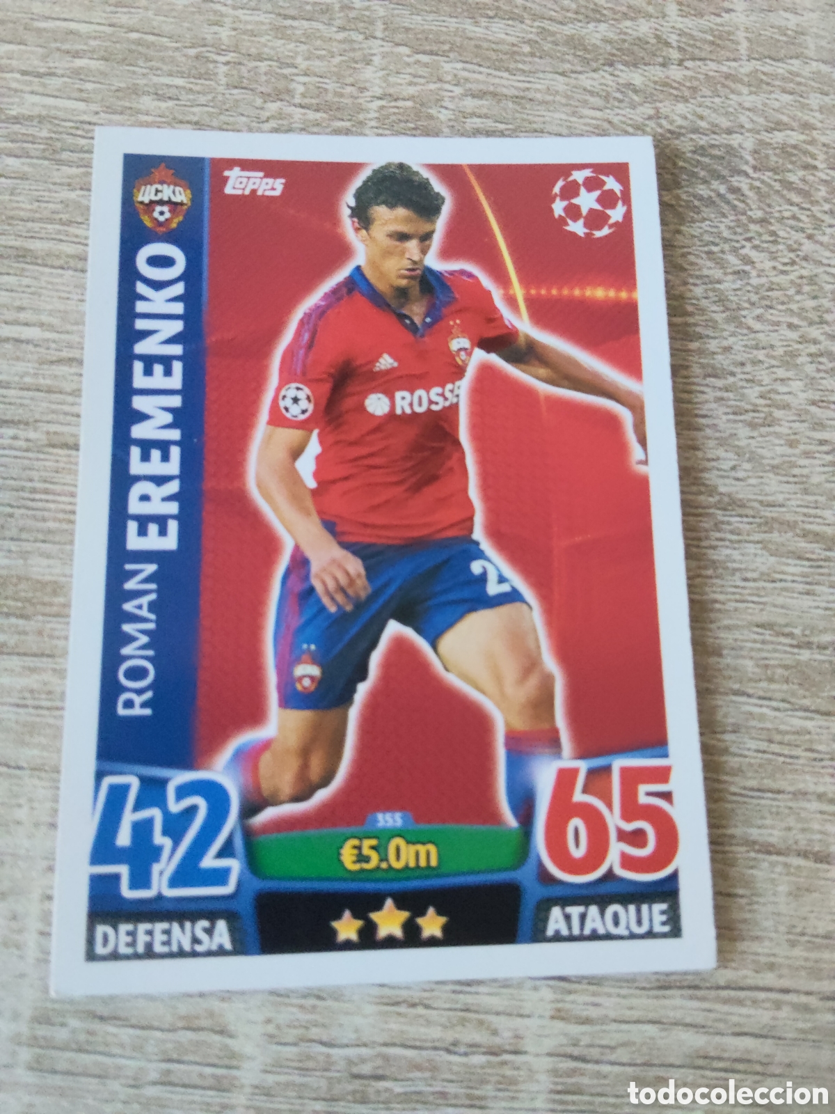Football Stickers: Topps match attax champions league 2015 2016 15 16 355 Roman Eremenko CSKA Mosc&uacute;