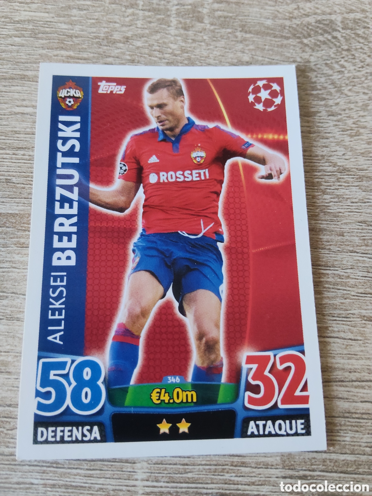 Cromos de Futebol: Topps match attax champions league 2015 2016 15 16 346 Aleksei Berezutski CSKA Mosc&uacute;