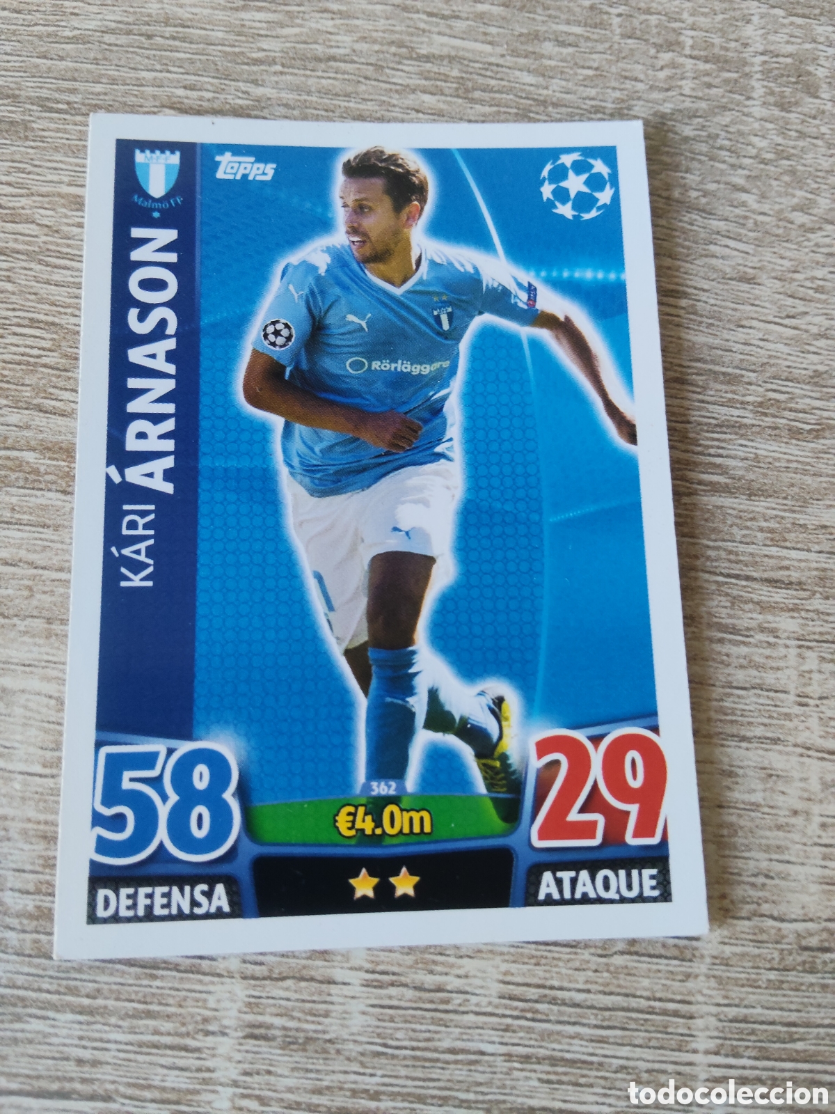 Cartes &agrave; collectionner de Football: Topps match attax champions league 2015 2016 15 16 362 Kari Arnason Malmoe