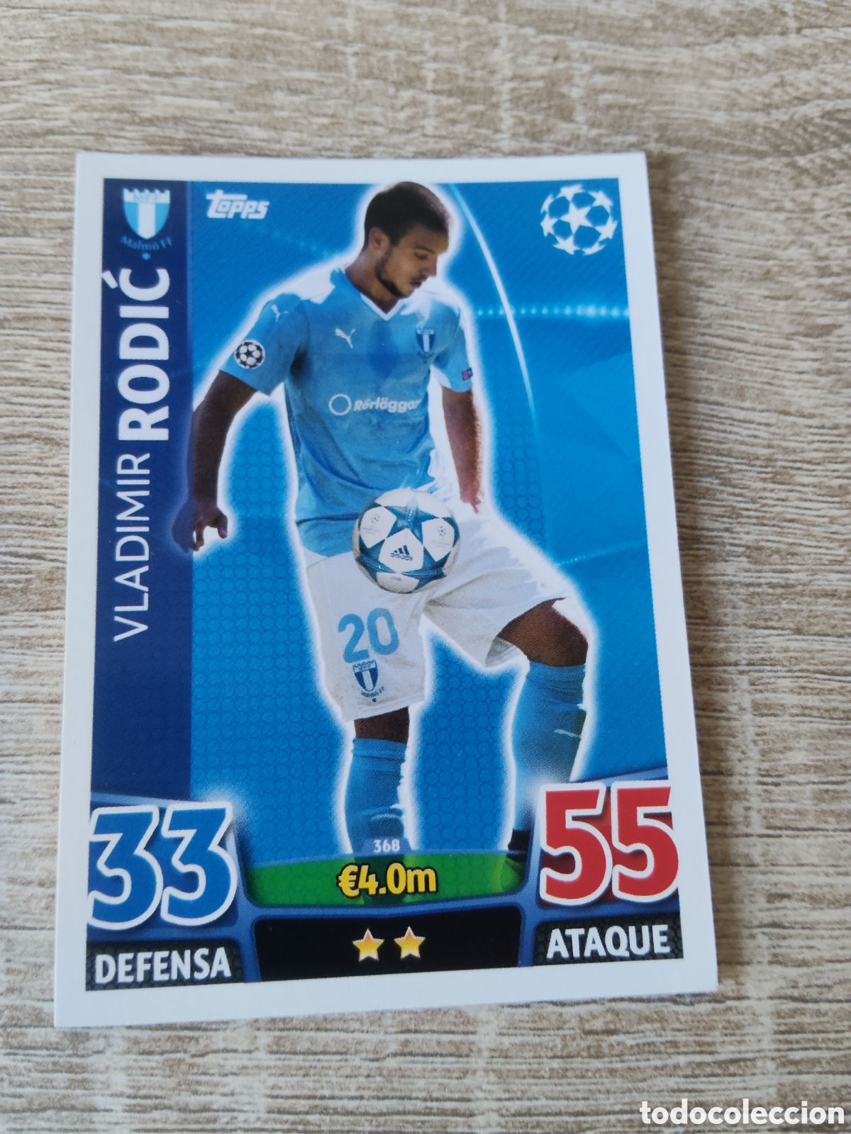 Cartes &agrave; collectionner de Football: Topps match attax champions league 2015 2016 15 16 368 Vladimir Rodic Malmoe